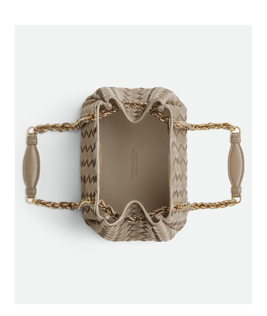 BOTTEGA VENETA Бежевая кожаная сумка тоут, фото 2