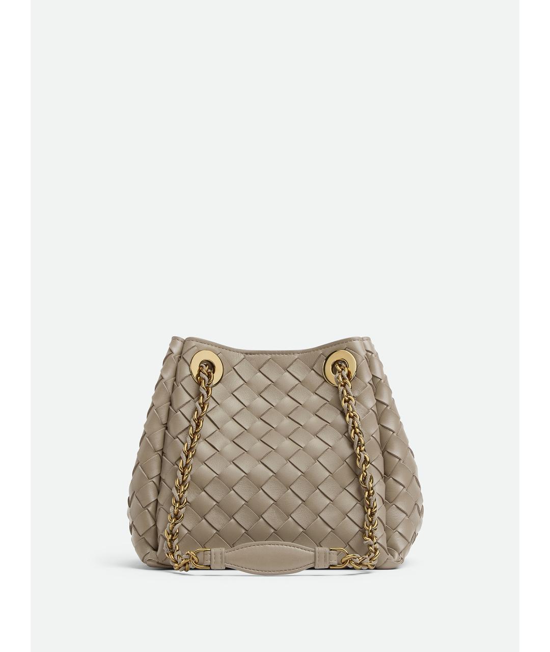 BOTTEGA VENETA Бежевая кожаная сумка тоут, фото 6