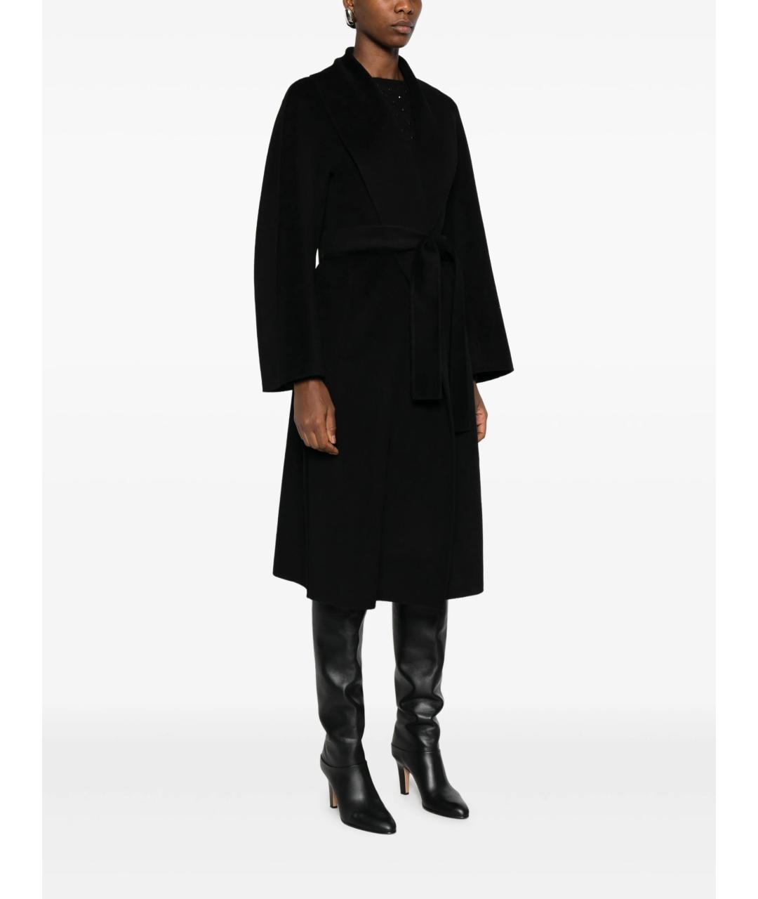 MAX MARA STUDIO Черное шерстяное пальто, фото 3