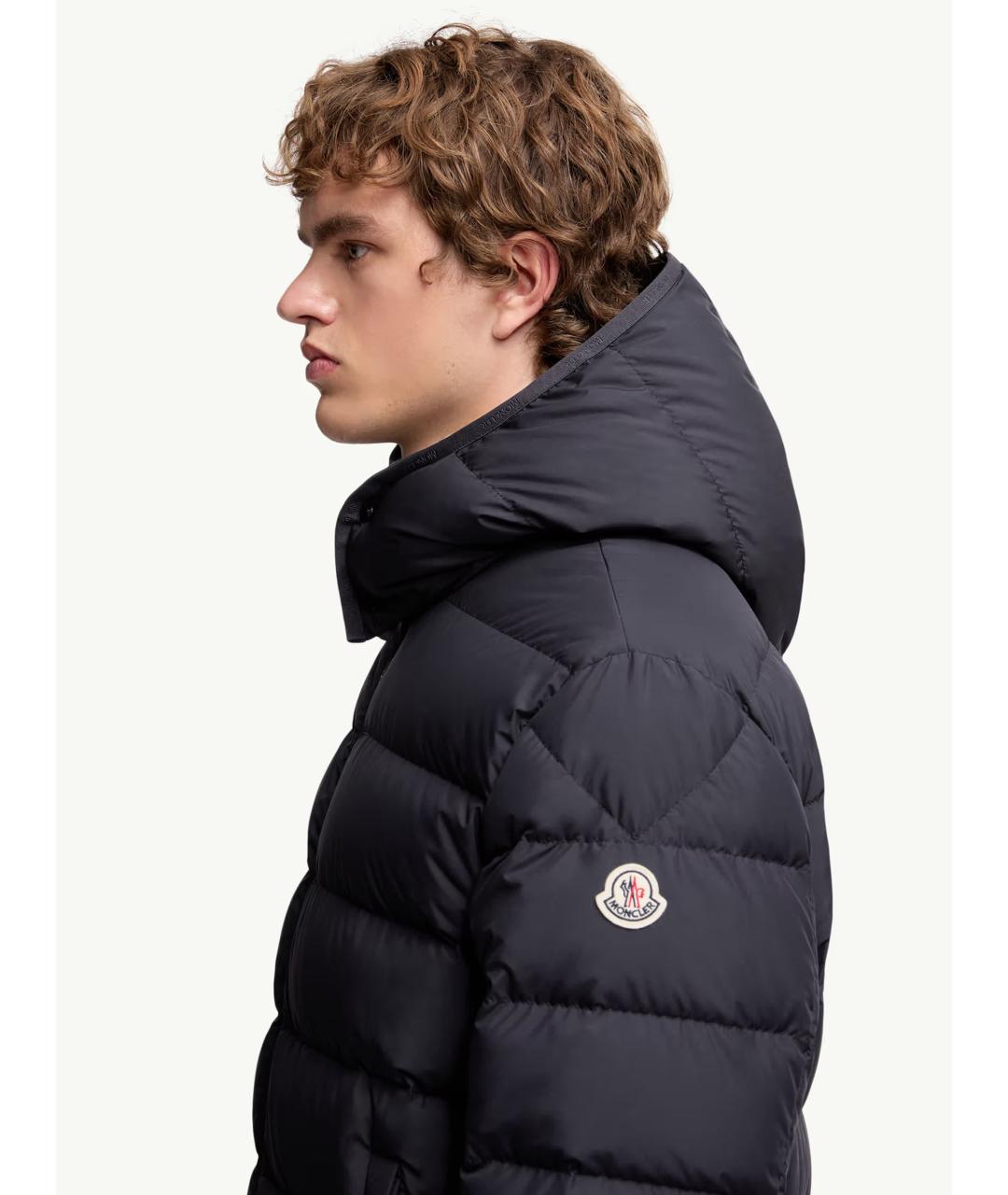 MONCLER Черный полиэстеровый пуховик, фото 5