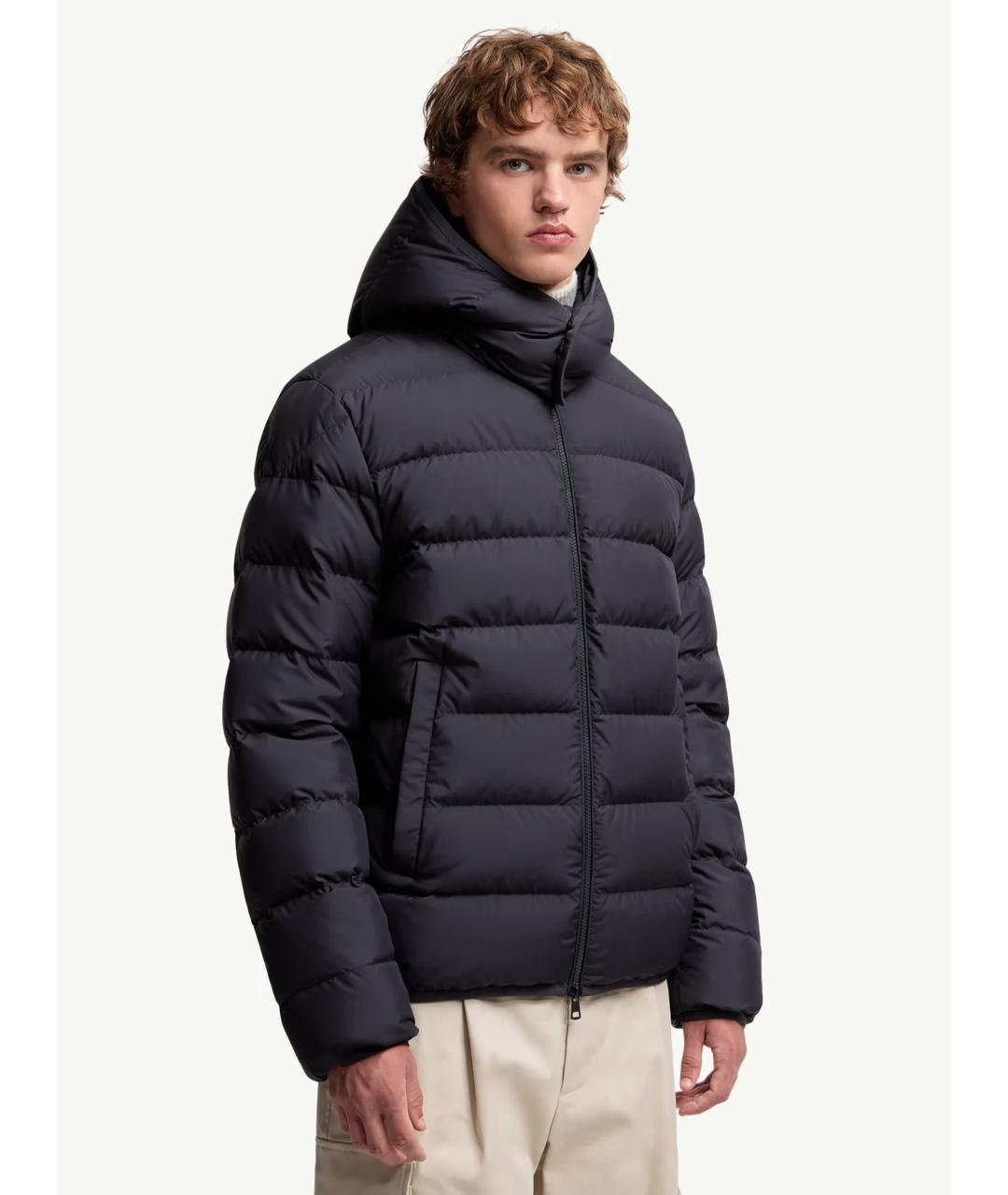 MONCLER Черный полиэстеровый пуховик, фото 3