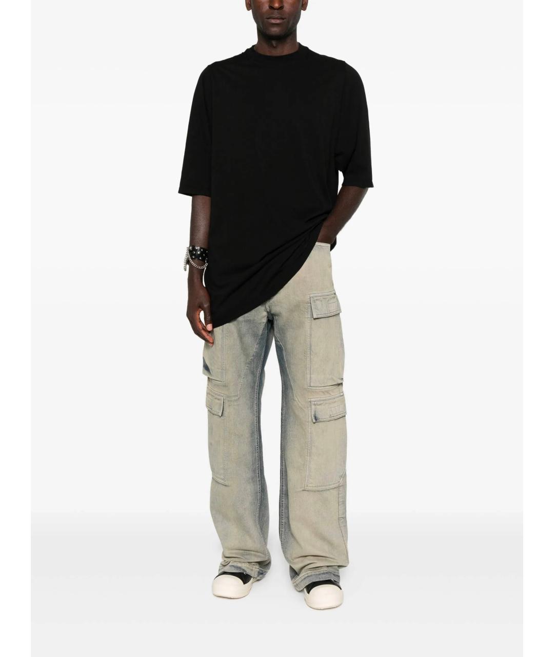 RICK OWENS DRKSHDW Синие хлопковые прямые джинсы, фото 2