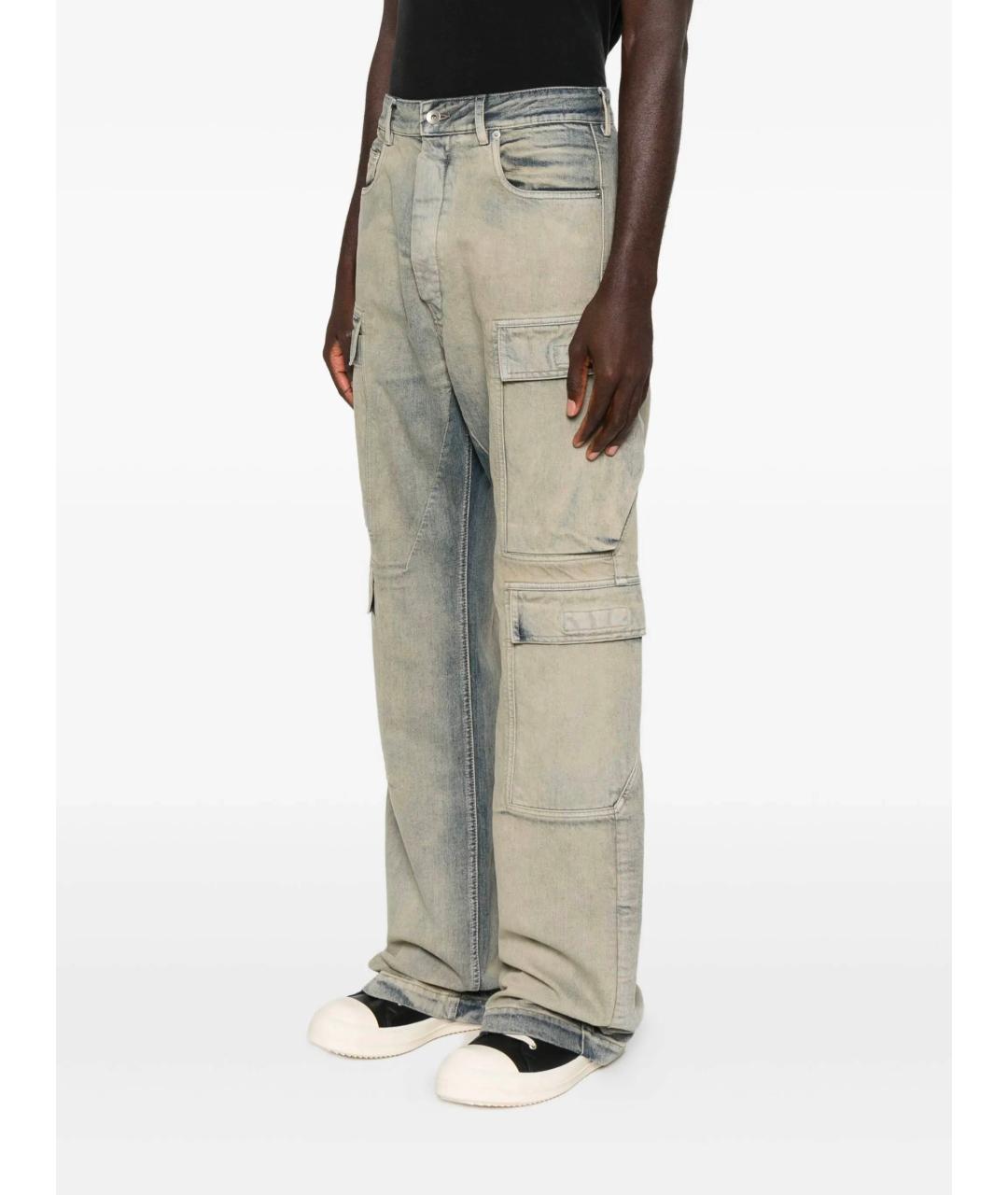 RICK OWENS DRKSHDW Синие хлопковые прямые джинсы, фото 3