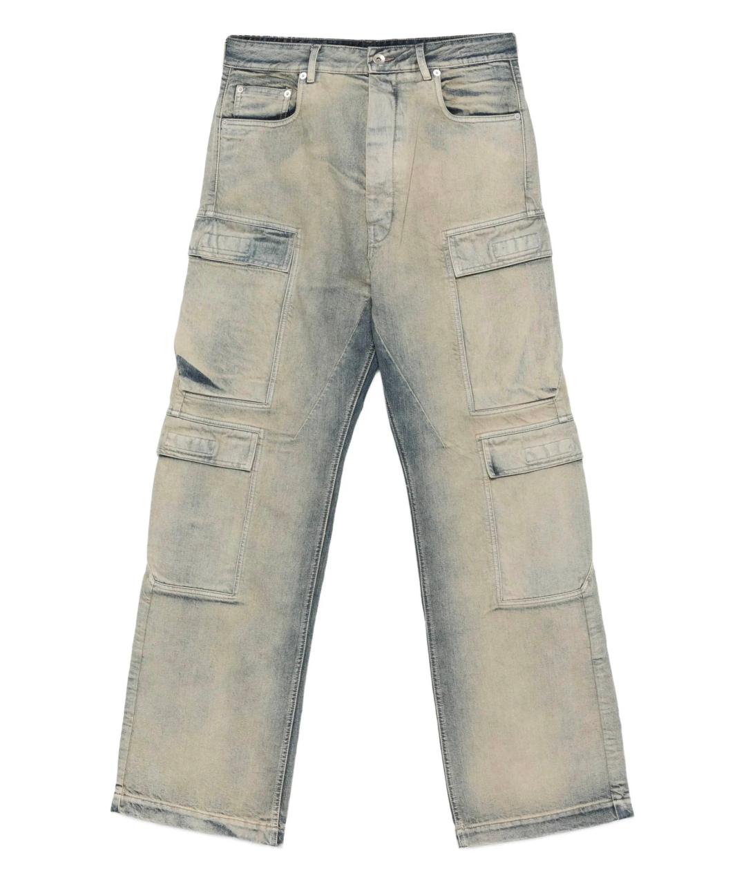 RICK OWENS DRKSHDW Синие хлопковые прямые джинсы, фото 1