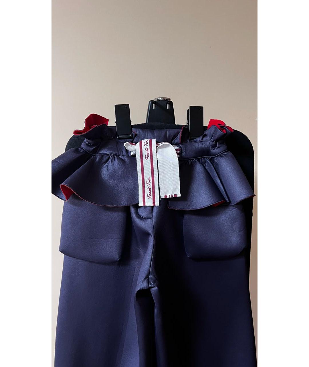 FENDI Темно-синие полиэстеровые брюки и шорты, фото 3