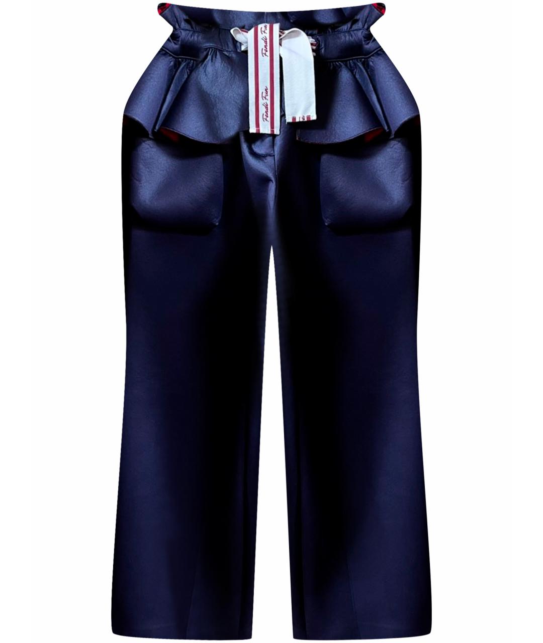 FENDI Темно-синие полиэстеровые брюки и шорты, фото 1