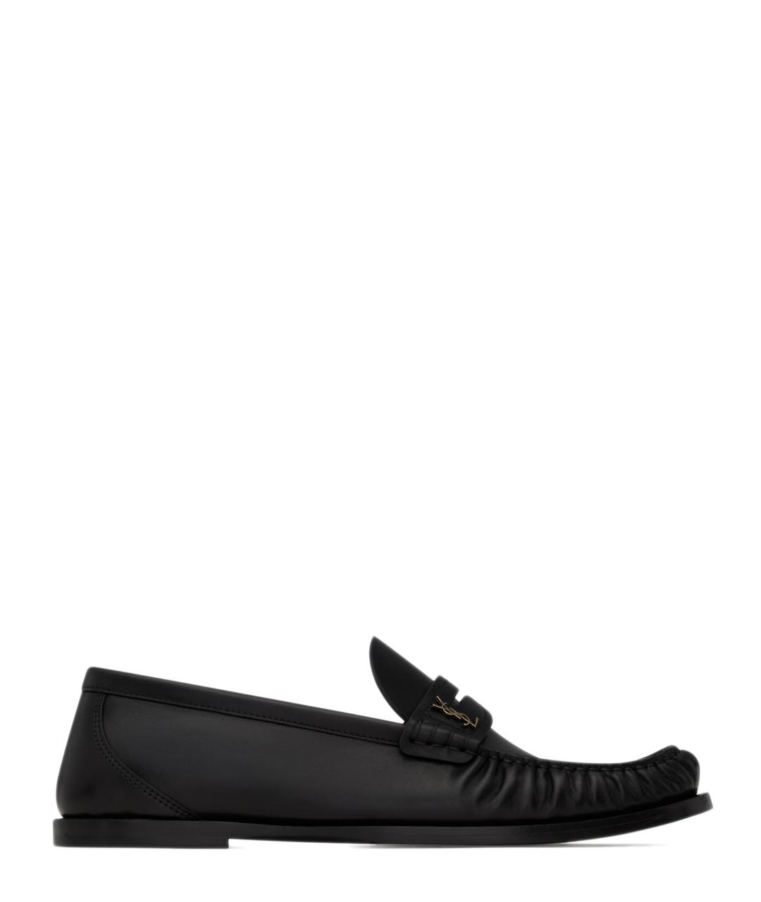 SAINT LAURENT Черные кожаные лоферы, фото 1
