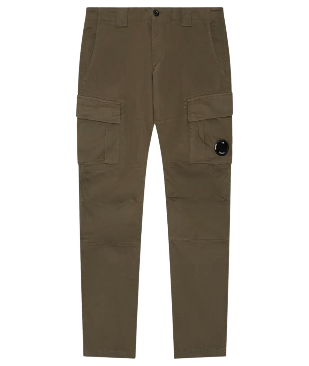 CP COMPANY Зеленые хлопко-эластановые повседневные брюки, фото 1