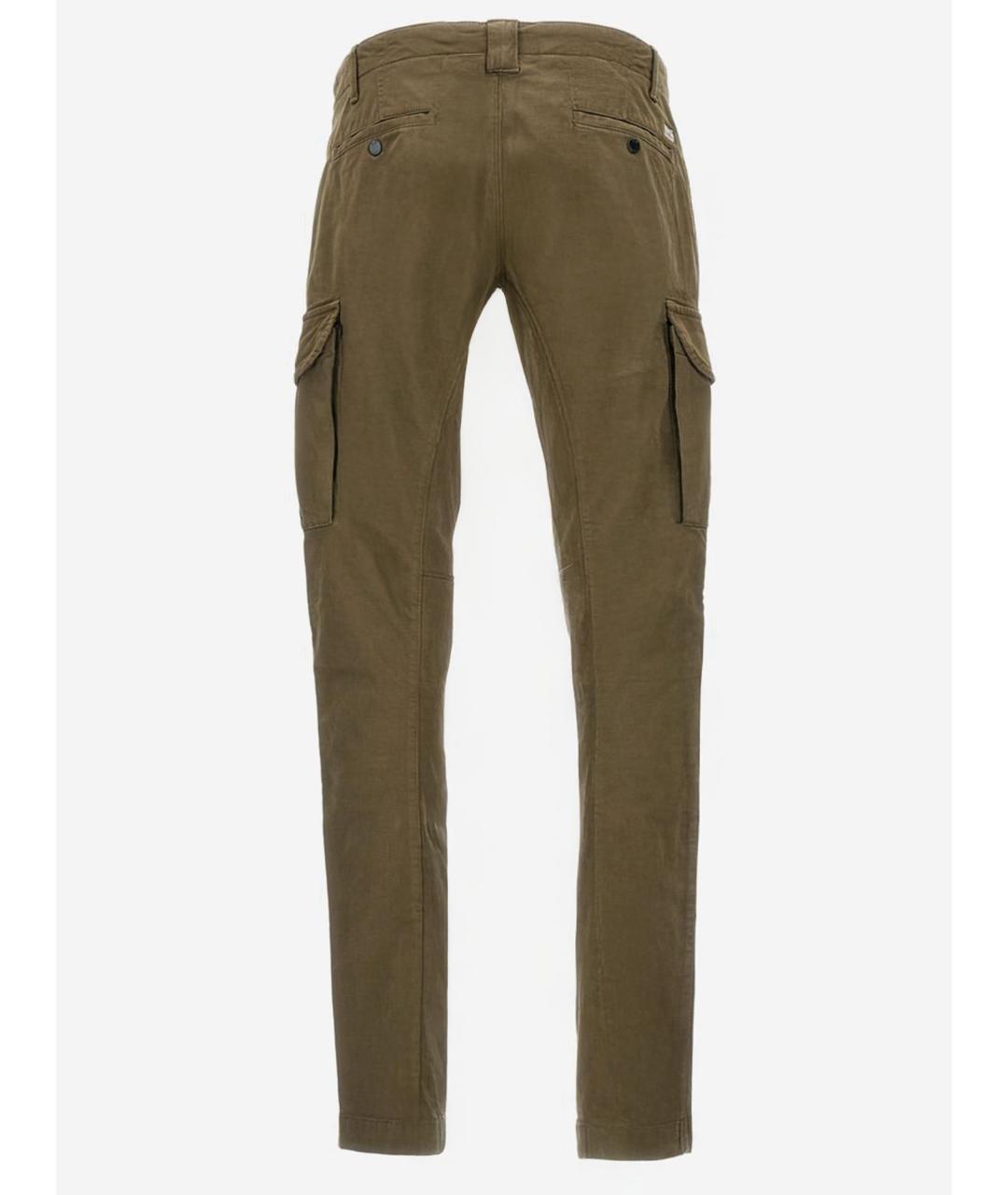 CP COMPANY Зеленые хлопко-эластановые повседневные брюки, фото 2