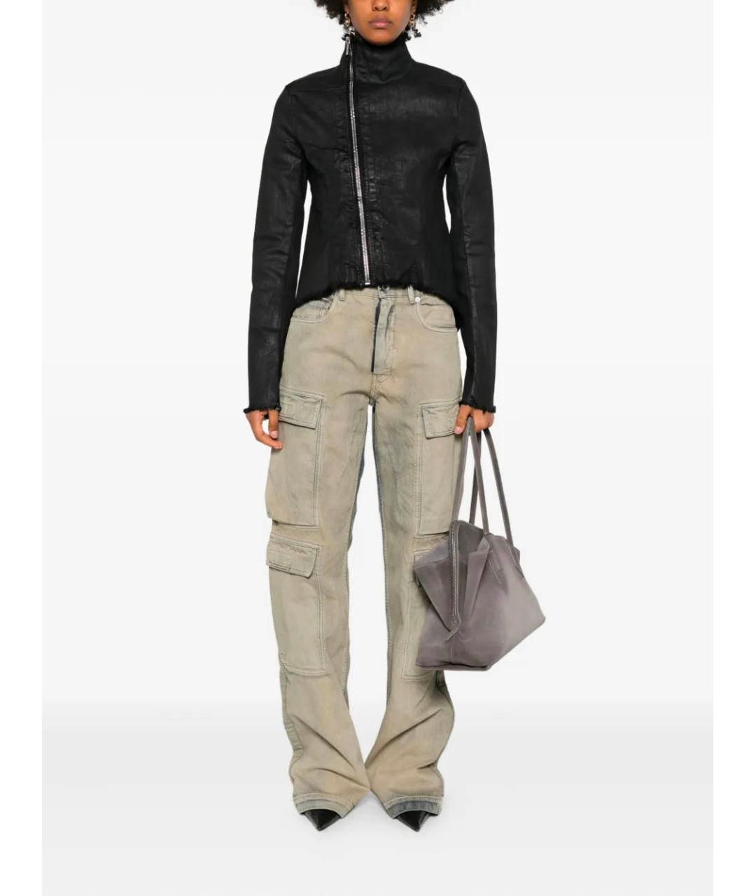 RICK OWENS DRKSHDW Серые хлопковые прямые джинсы, фото 2