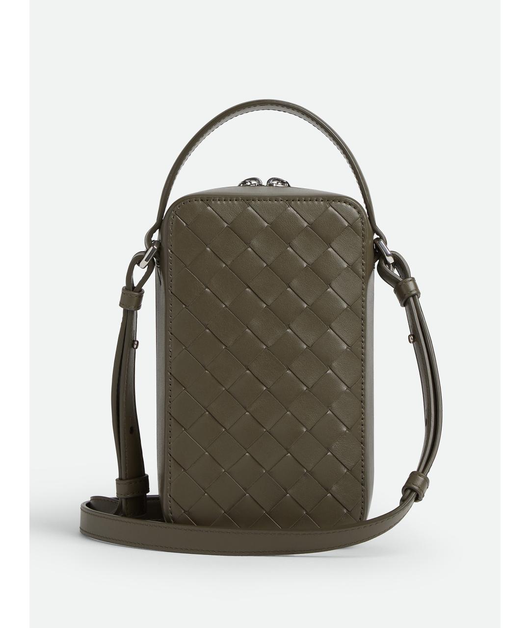 BOTTEGA VENETA Зеленая кожаная сумка на плечо, фото 6