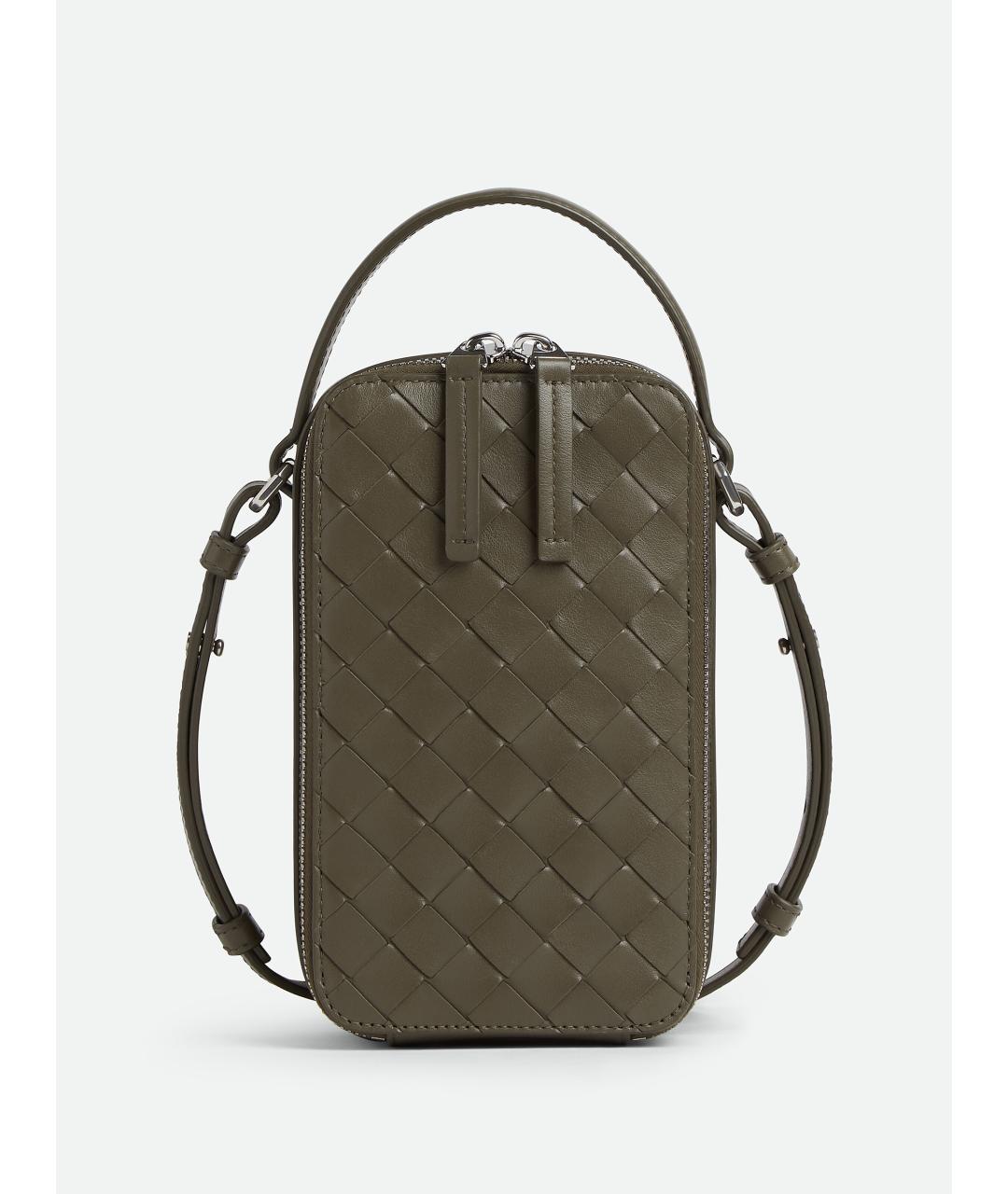 BOTTEGA VENETA Зеленая кожаная сумка на плечо, фото 3