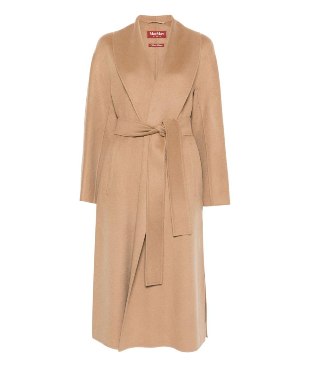 MAX MARA STUDIO Бежевое кашемировое пальто, фото 1