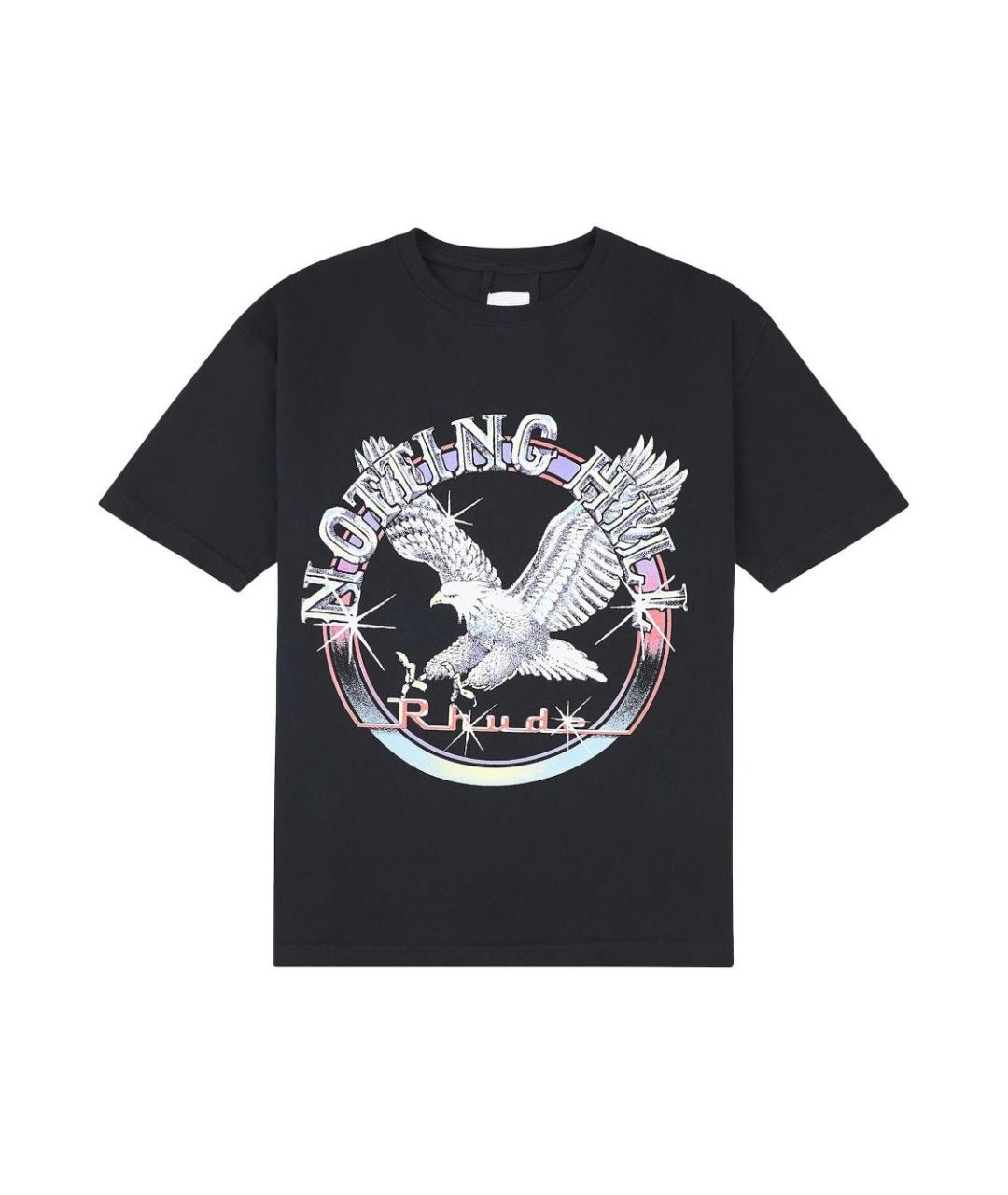 RHUDE Черная хлопковая футболка, фото 1