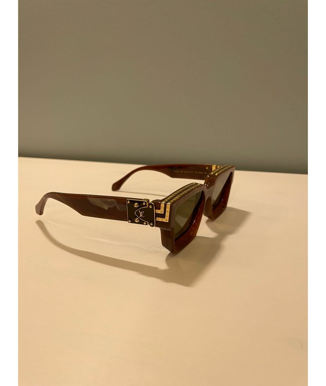 LOUIS VUITTON PRE-OWNED Коричневые солнцезащитные очки, фото 2