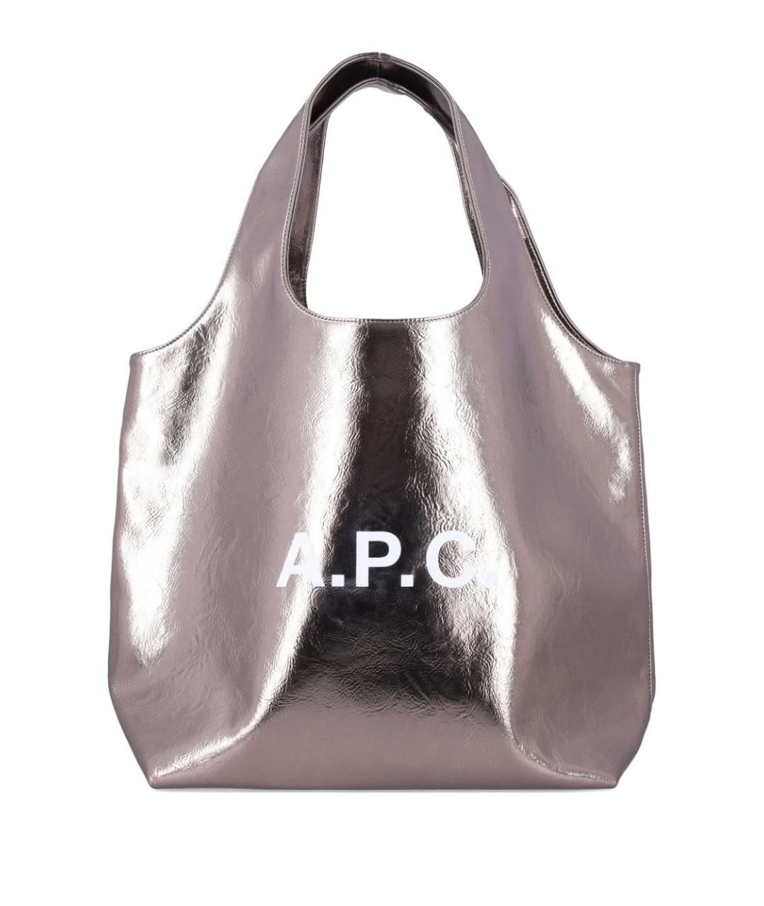 A.P.C. Серебряная сумка тоут из искусственной кожи, фото 1