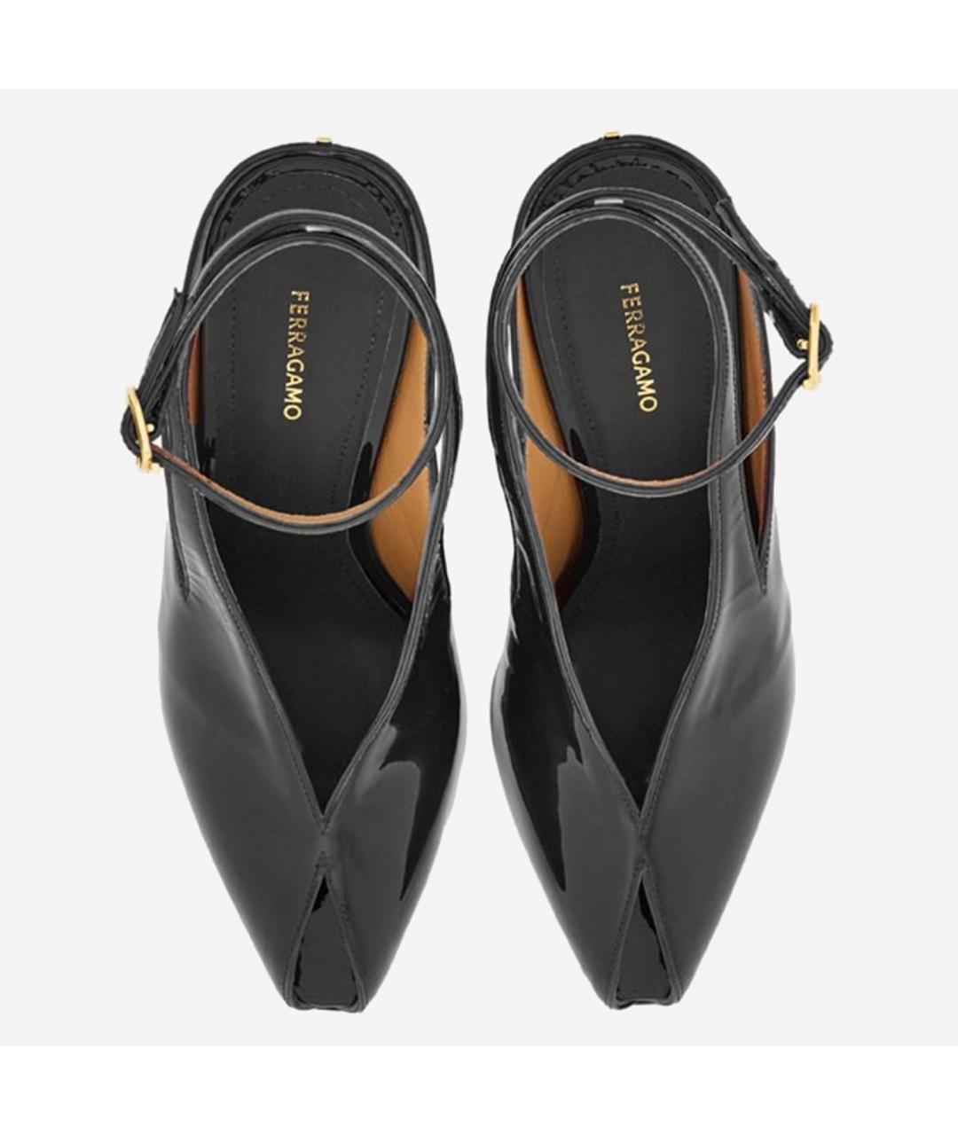 FERRAGAMO Черные туфли из лакированной кожи, фото 6