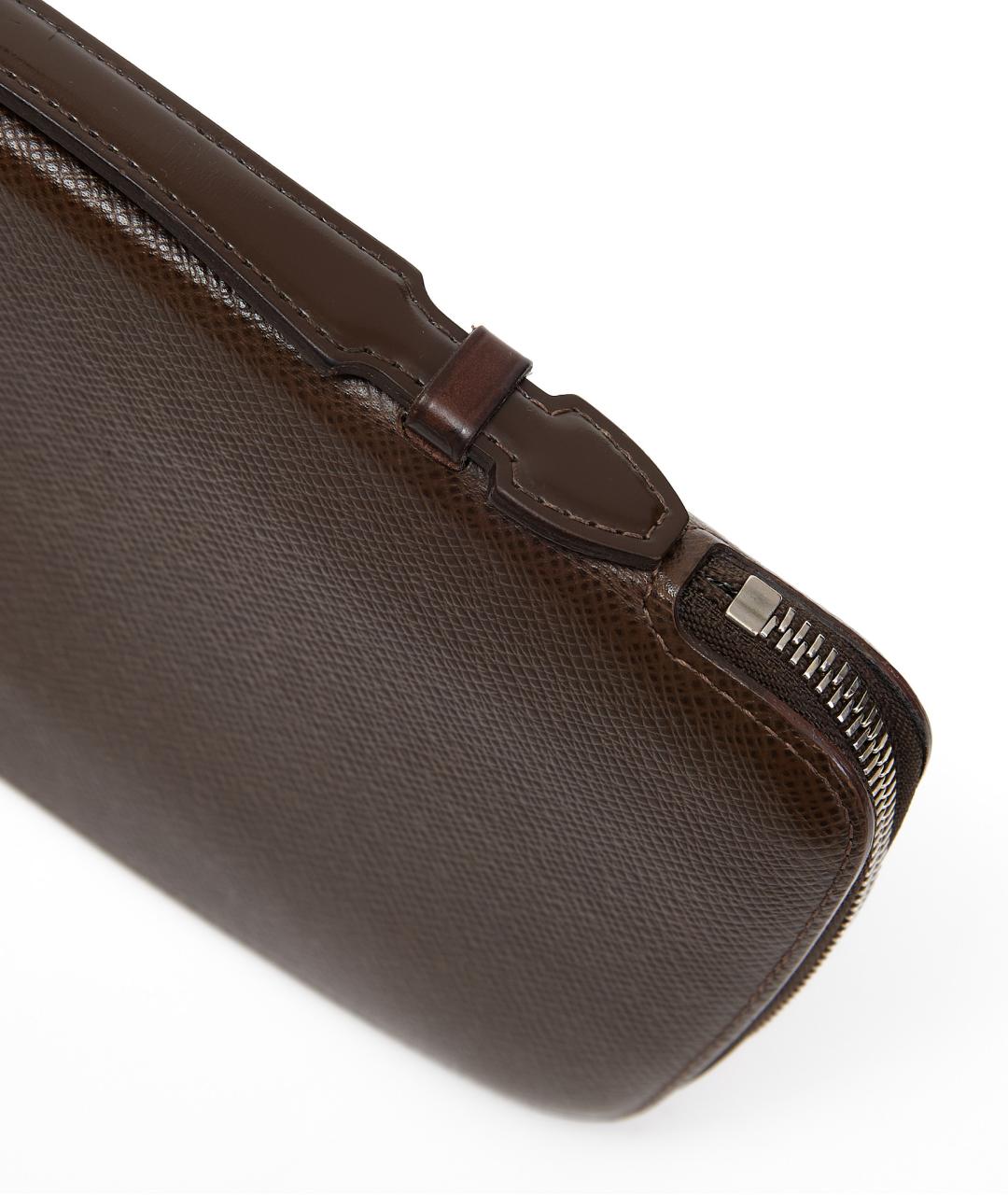 LOUIS VUITTON Коричневый кожаный кошелек, фото 4