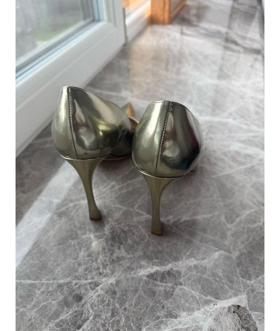 CHRISTIAN DIOR Золотые туфли из лакированной кожи, фото 4