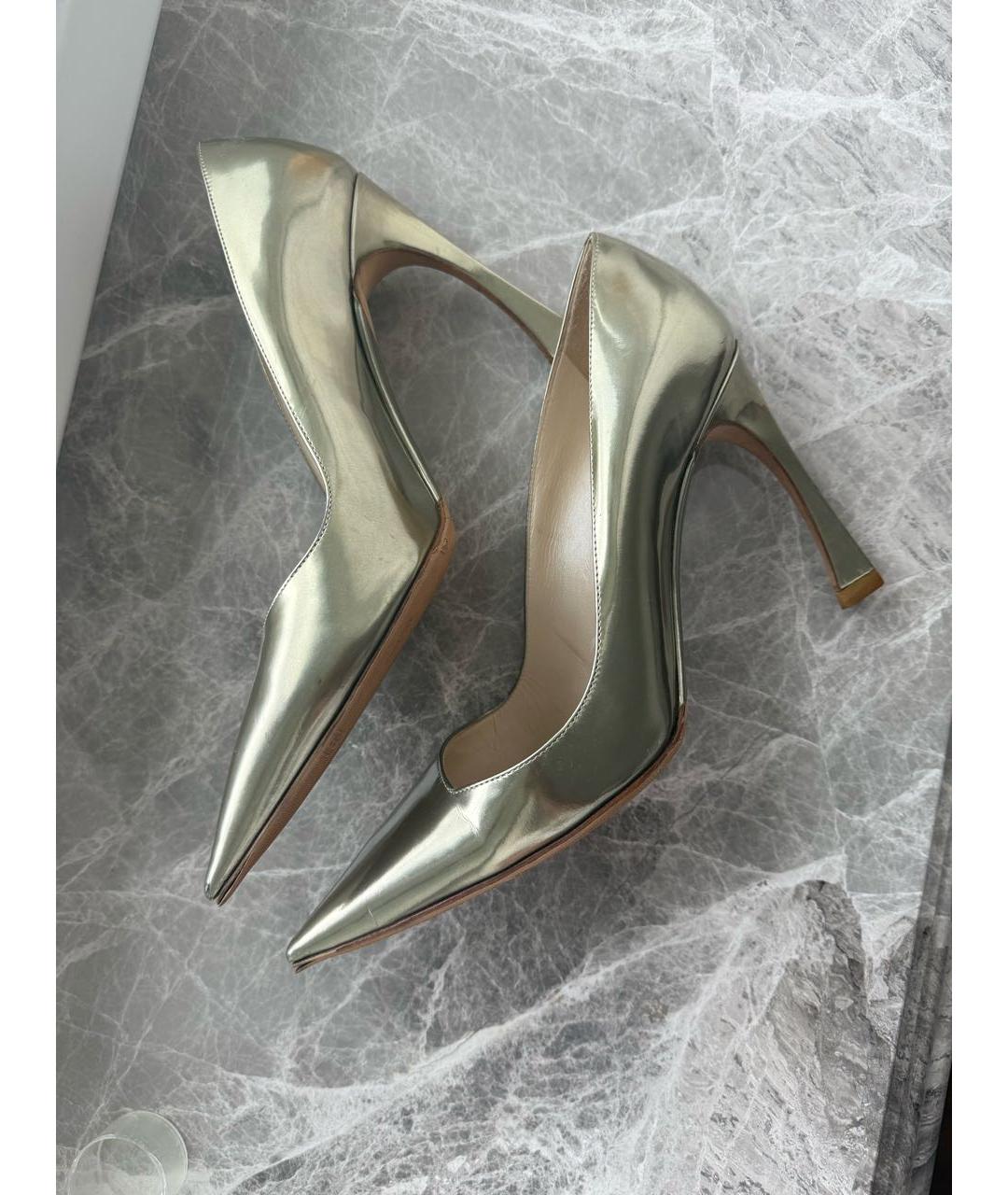 CHRISTIAN DIOR Золотые туфли из лакированной кожи, фото 9