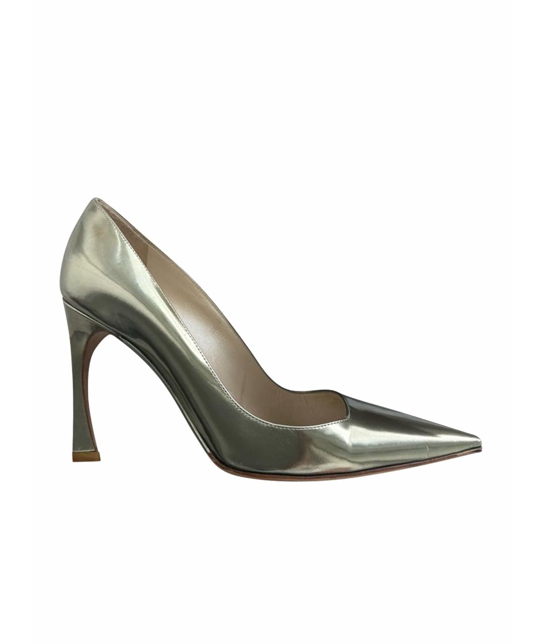 CHRISTIAN DIOR Золотые туфли из лакированной кожи, фото 1
