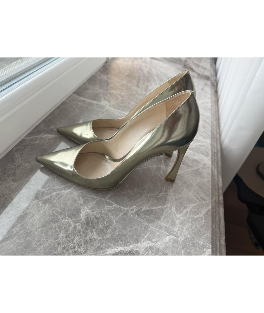 CHRISTIAN DIOR Золотые туфли из лакированной кожи, фото 8