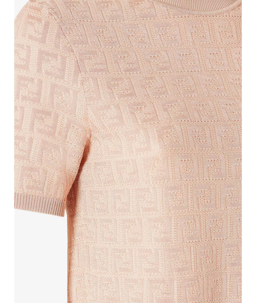FENDI Розовый хлопковый джемпер / свитер, фото 3