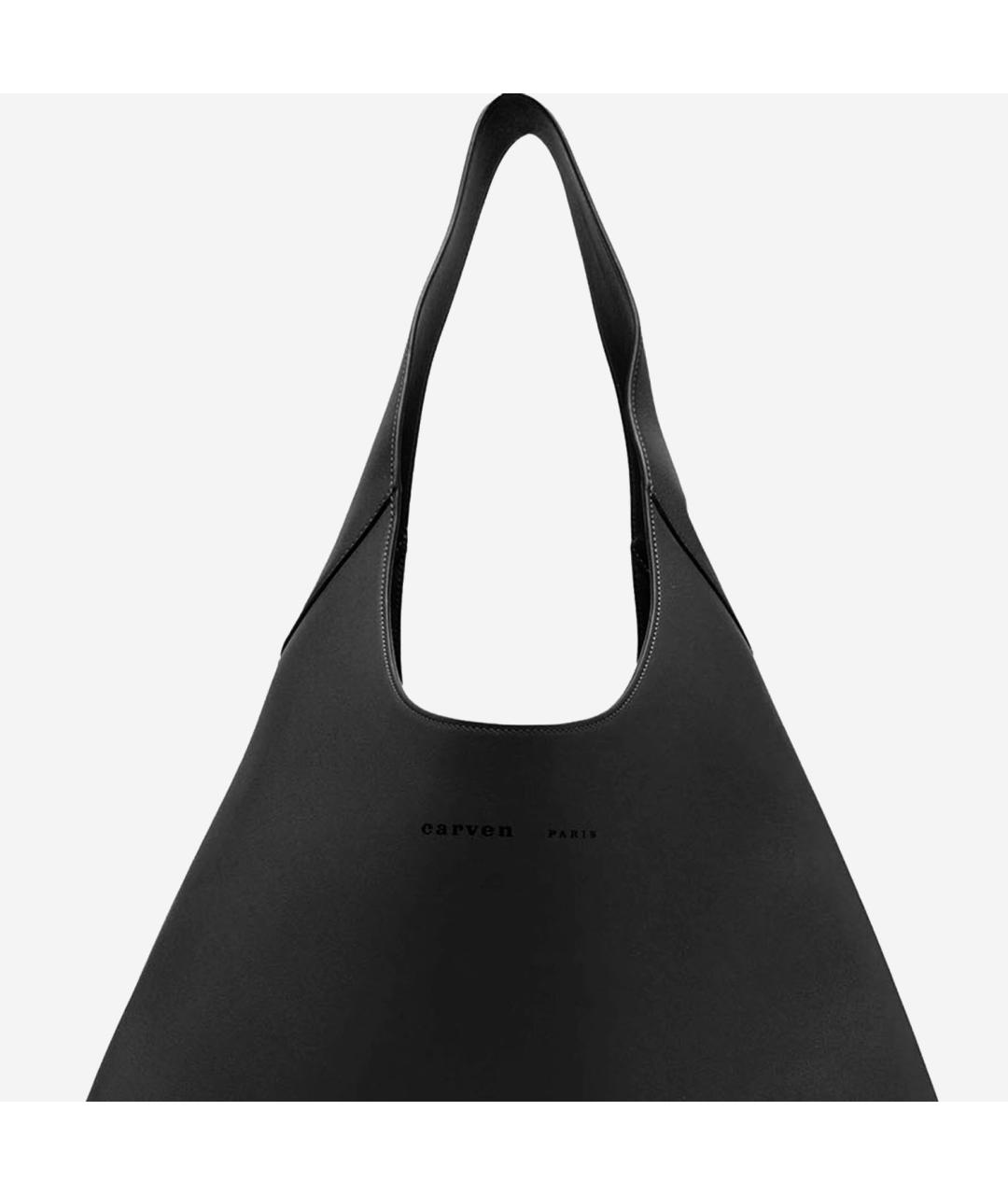 Carven Черная кожаная сумка тоут, фото 5