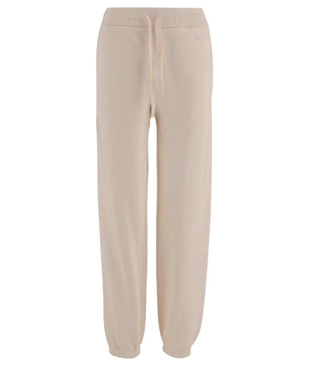 JIL SANDER Бежевые хлопковые прямые брюки, фото 1