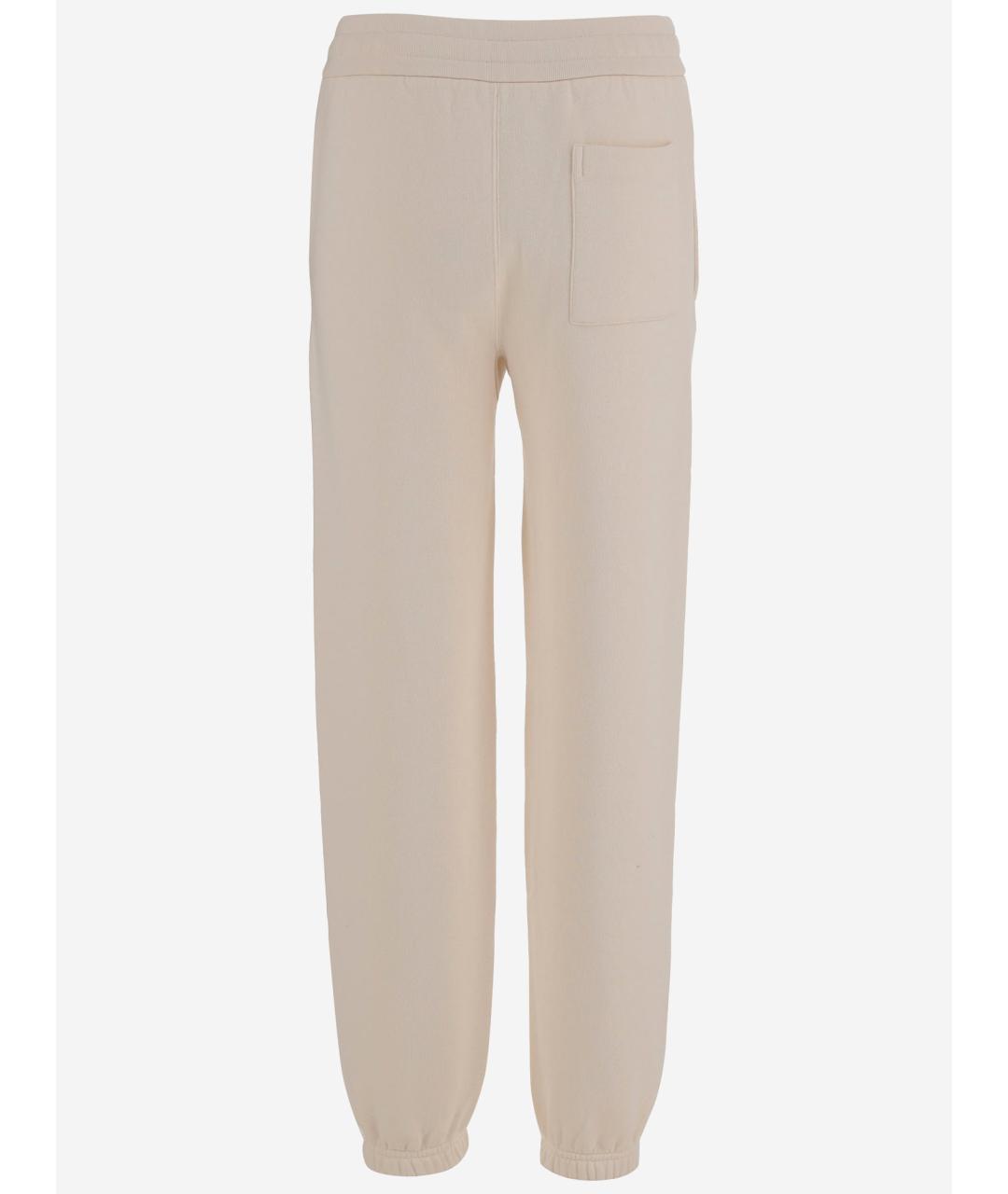 JIL SANDER Бежевые хлопковые прямые брюки, фото 3