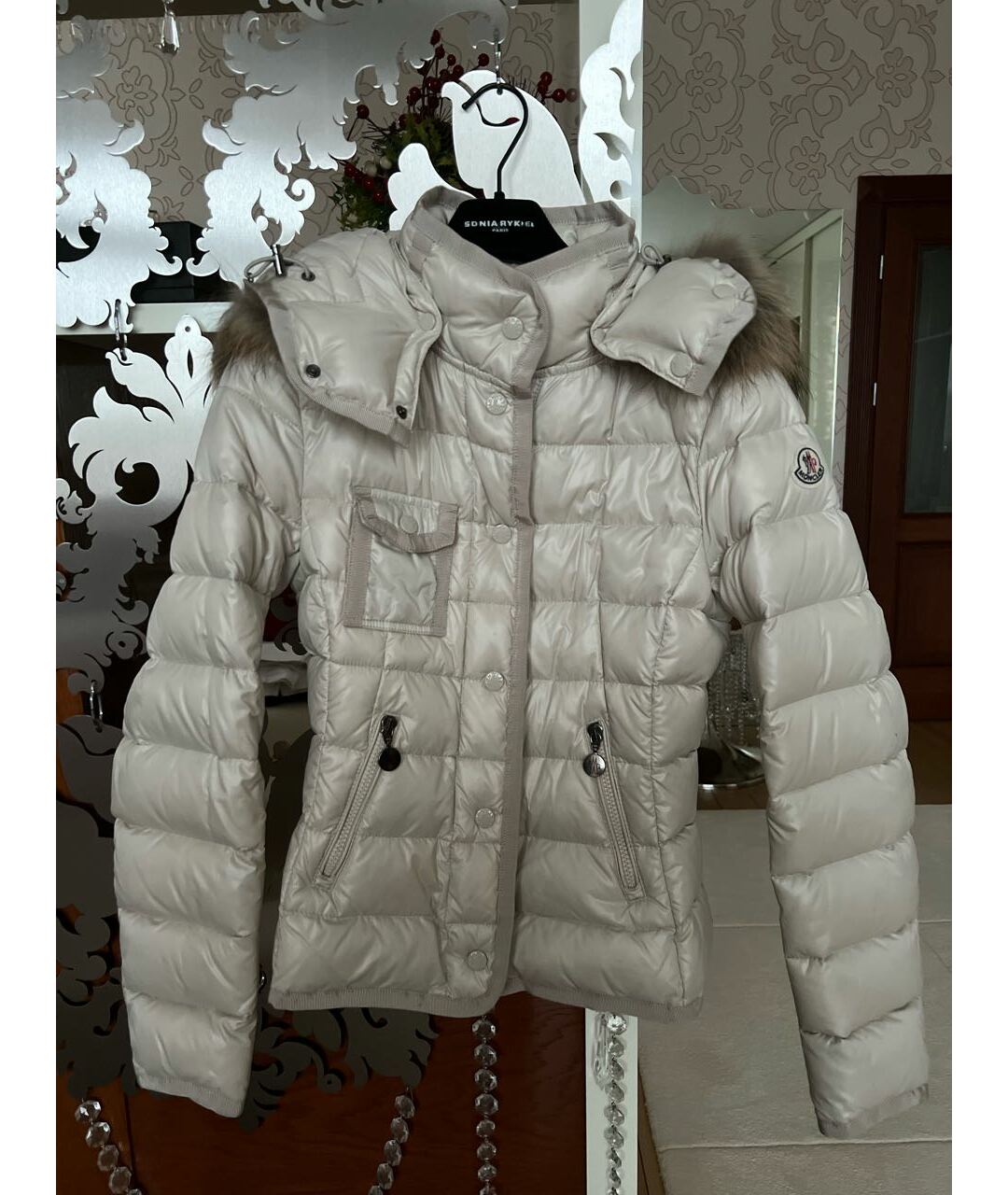 MONCLER Бежевый пуховик, фото 6