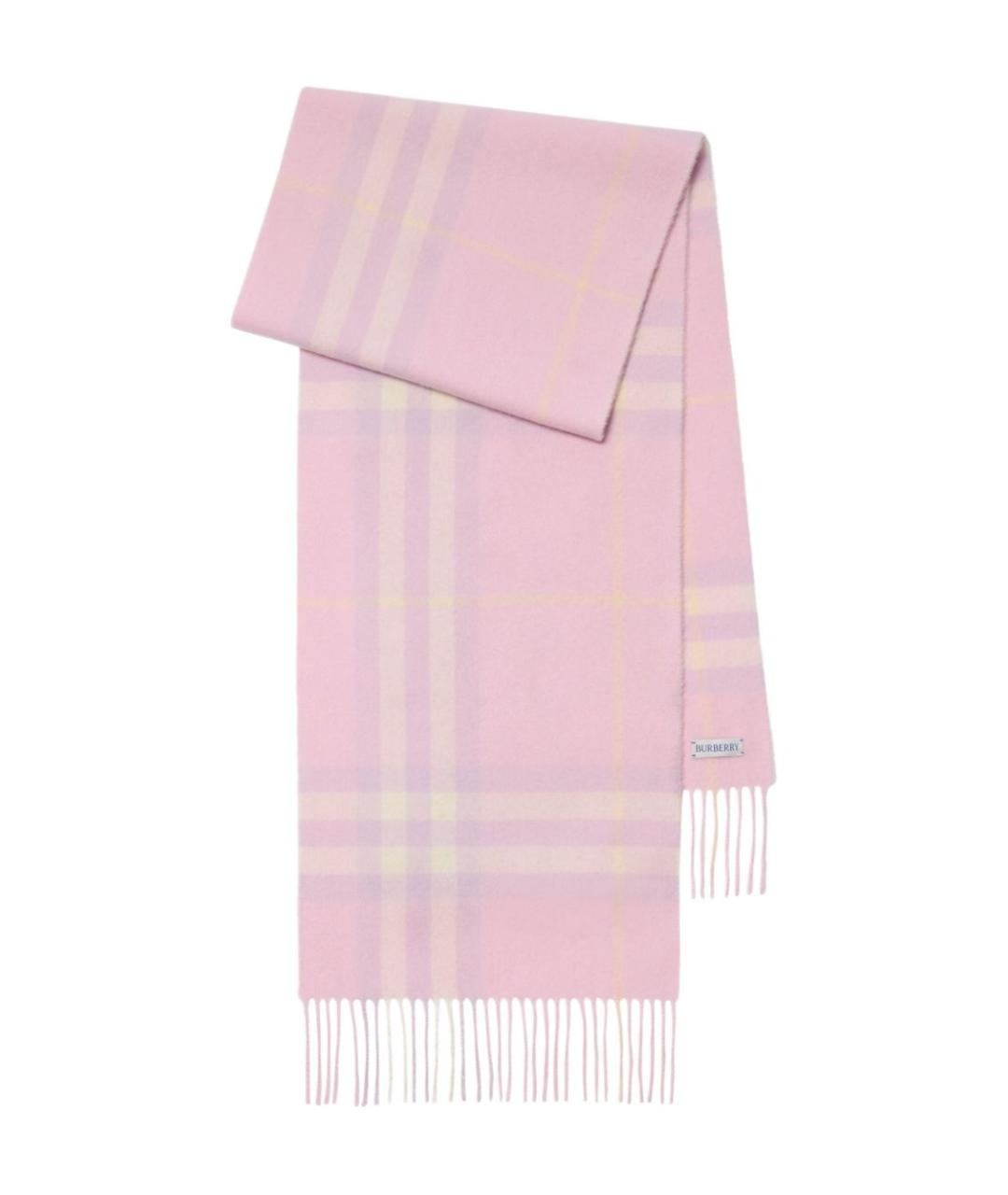 BURBERRY Розовый кашемировый шарф, фото 2