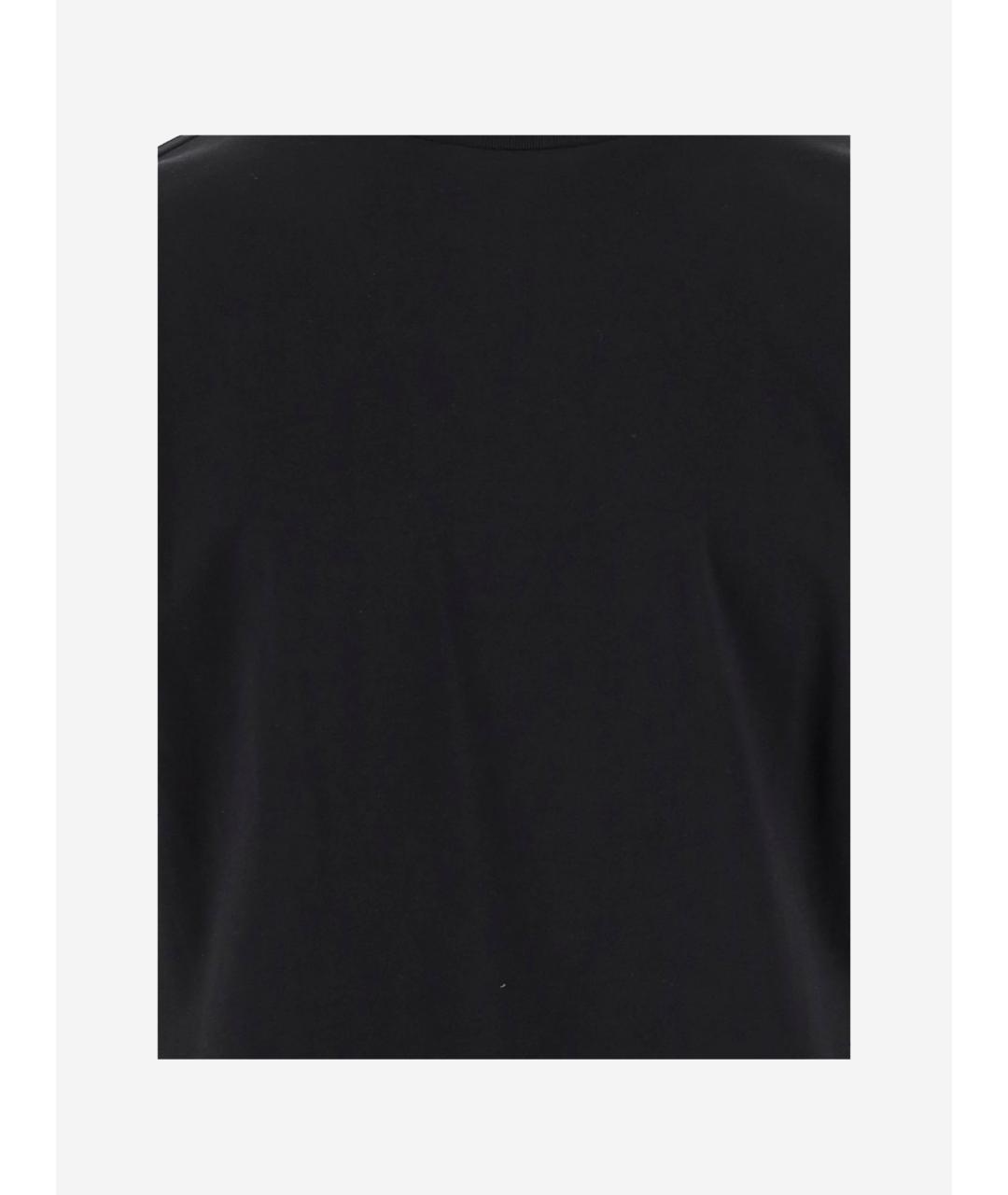 JIL SANDER Черная хлопковая футболка, фото 2