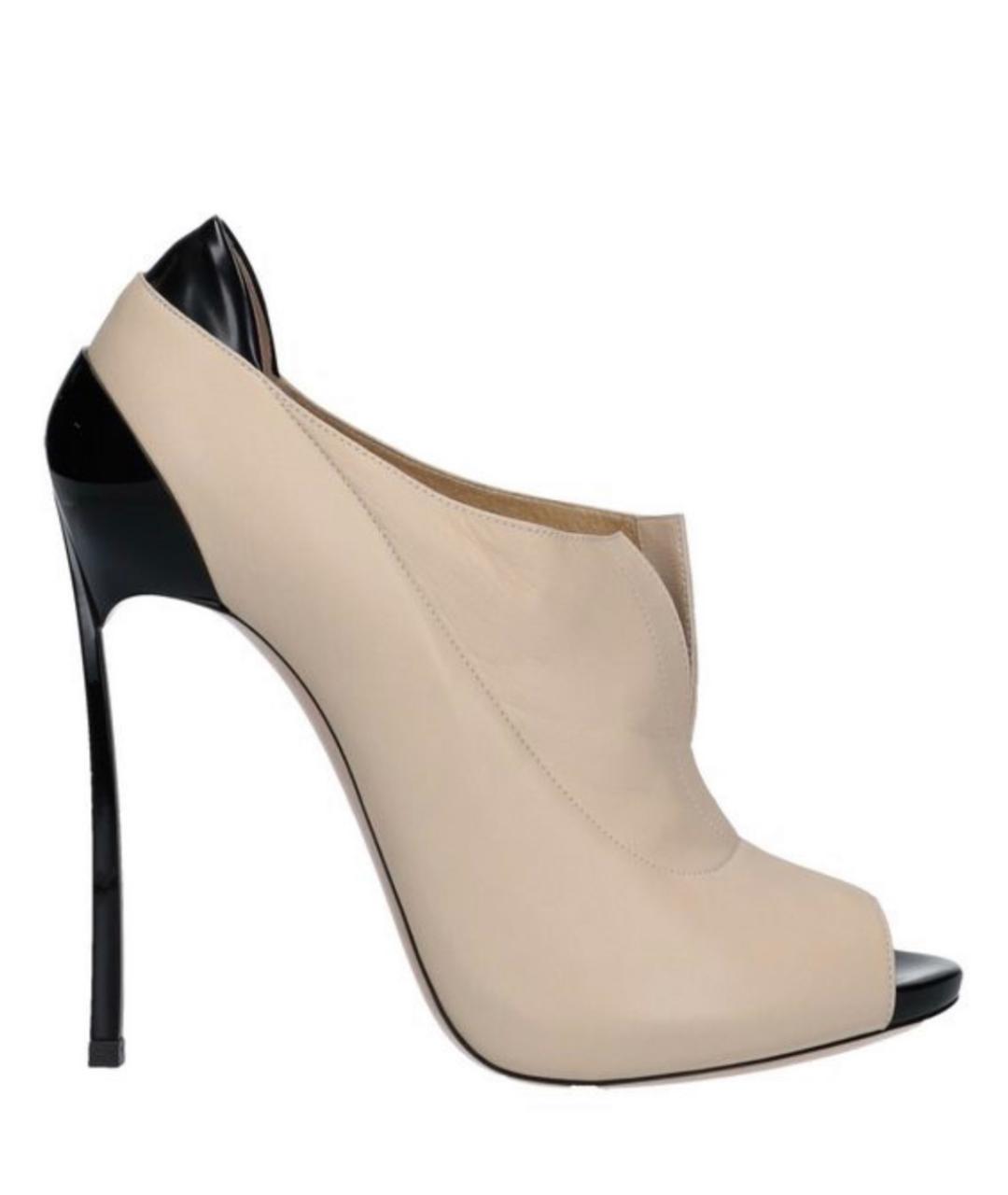 CASADEI Бежевые кожаные ботильоны, фото 3