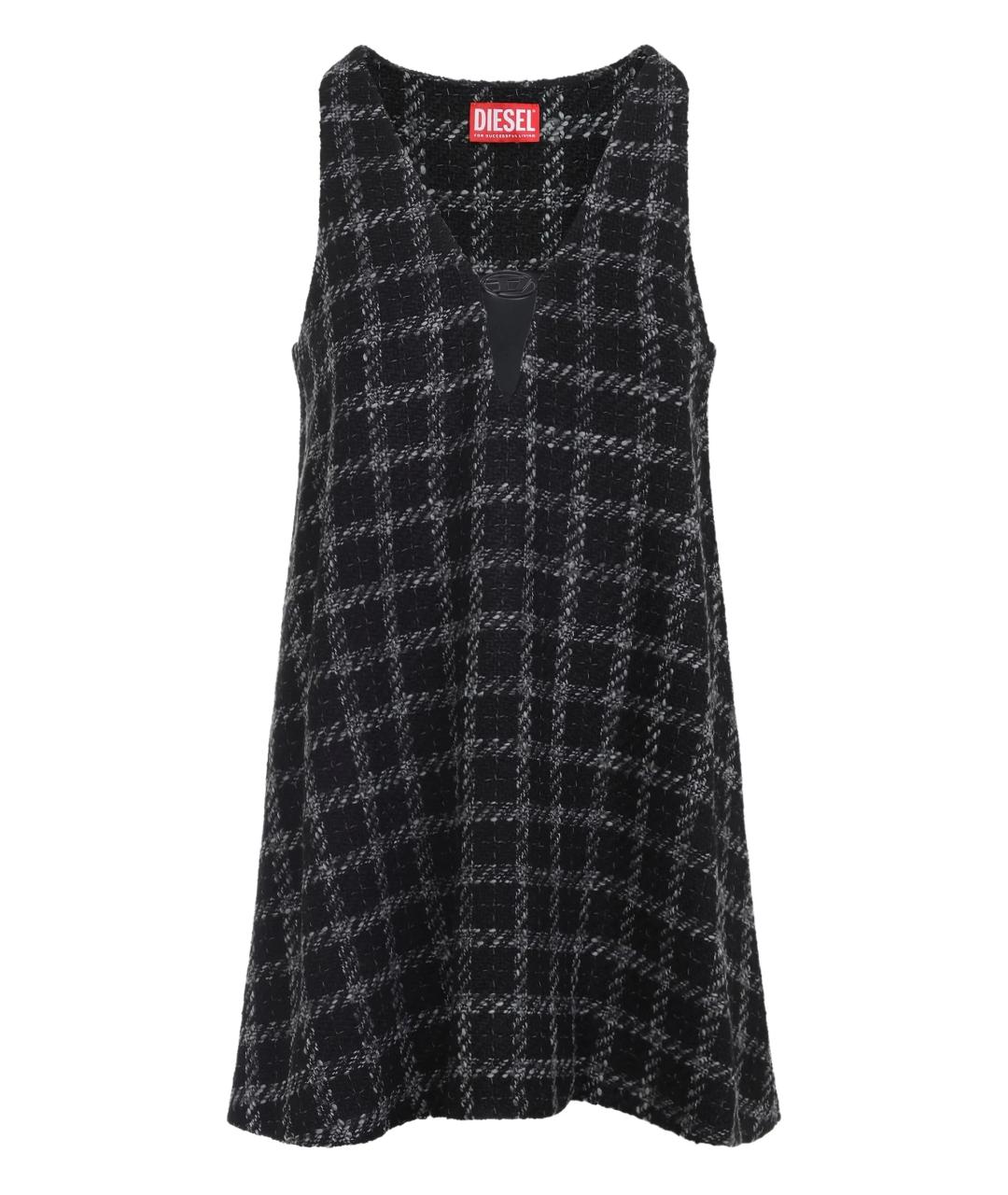 DIESEL Черное твидовое повседневное платье, фото 1