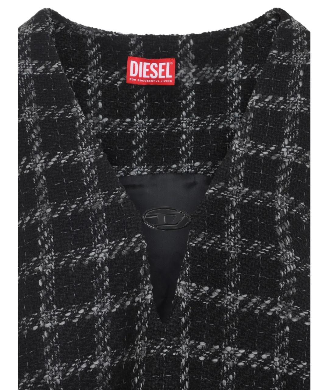 DIESEL Черное твидовое повседневное платье, фото 3