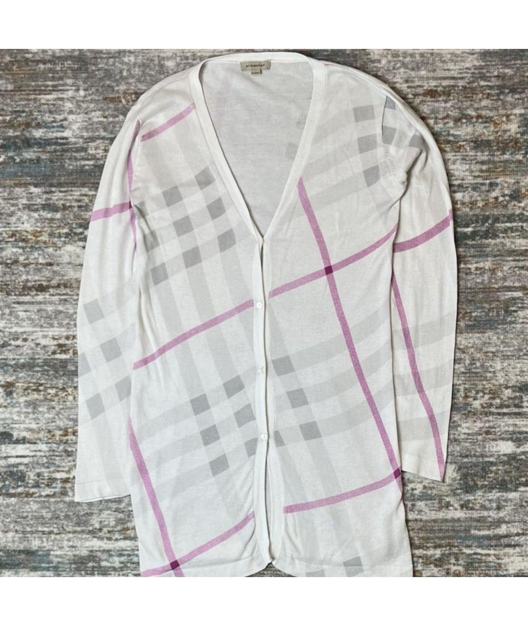 BURBERRY Белый хлопковый кардиган, фото 6