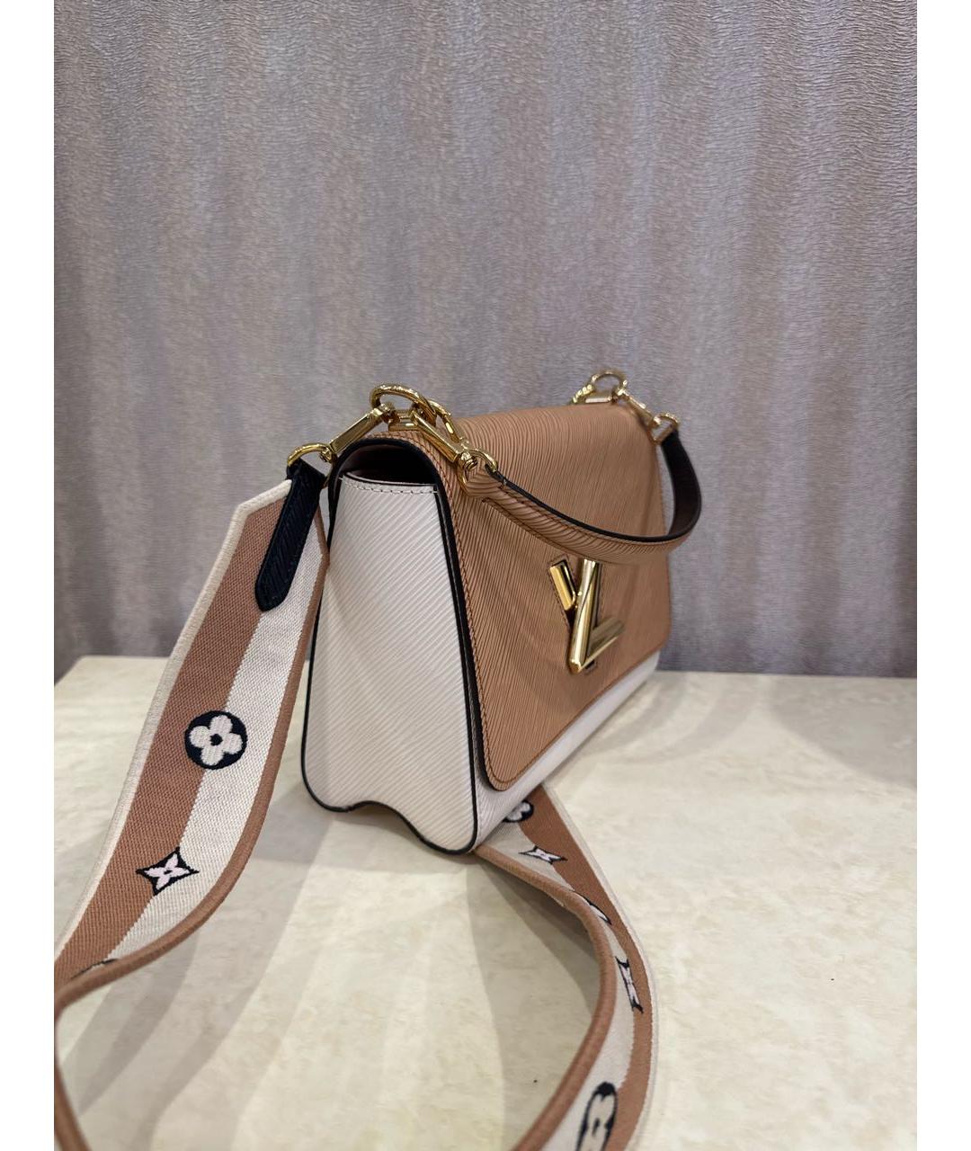LOUIS VUITTON Бежевая кожаная сумка через плечо, фото 2