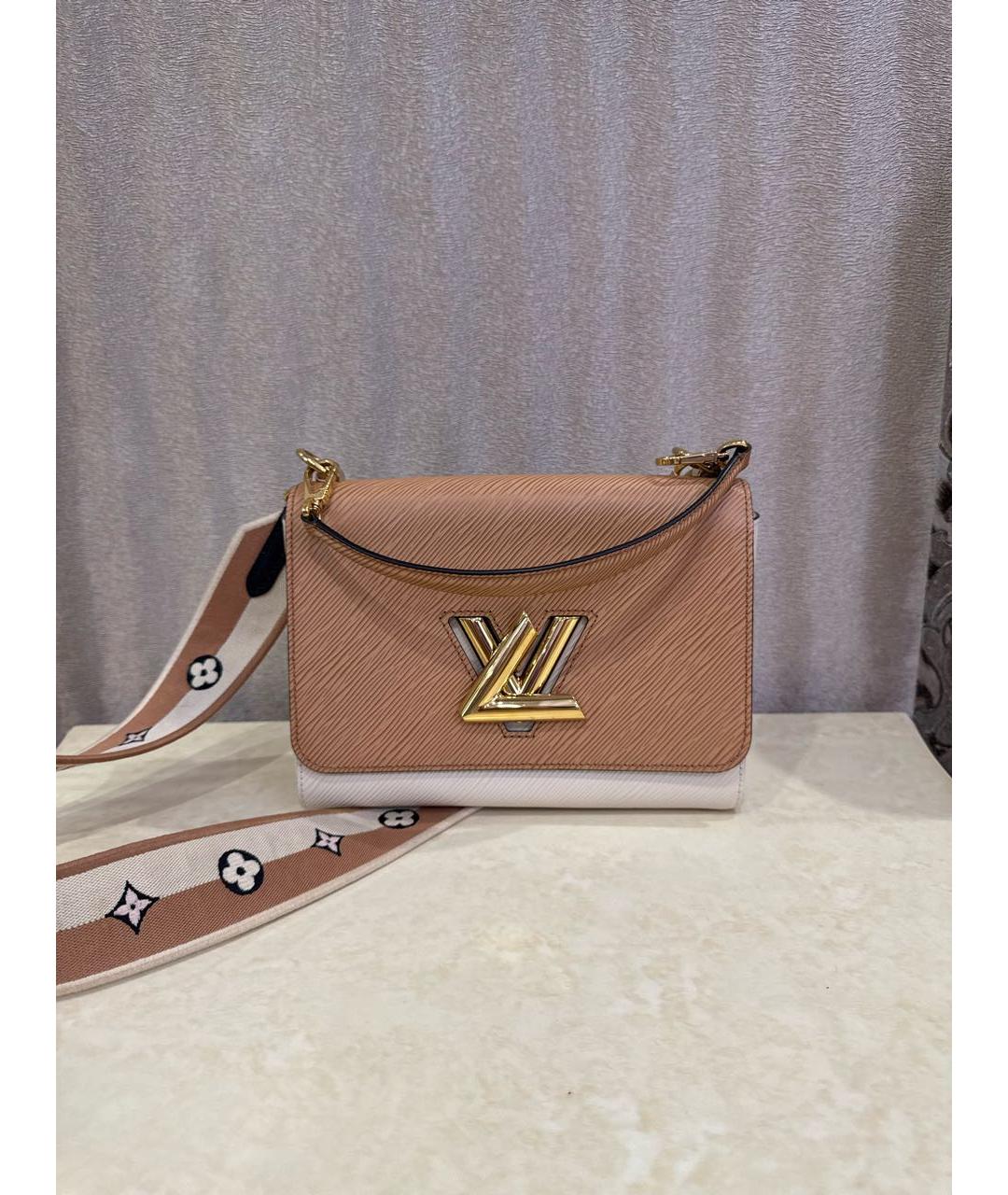 LOUIS VUITTON Бежевая кожаная сумка через плечо, фото 8