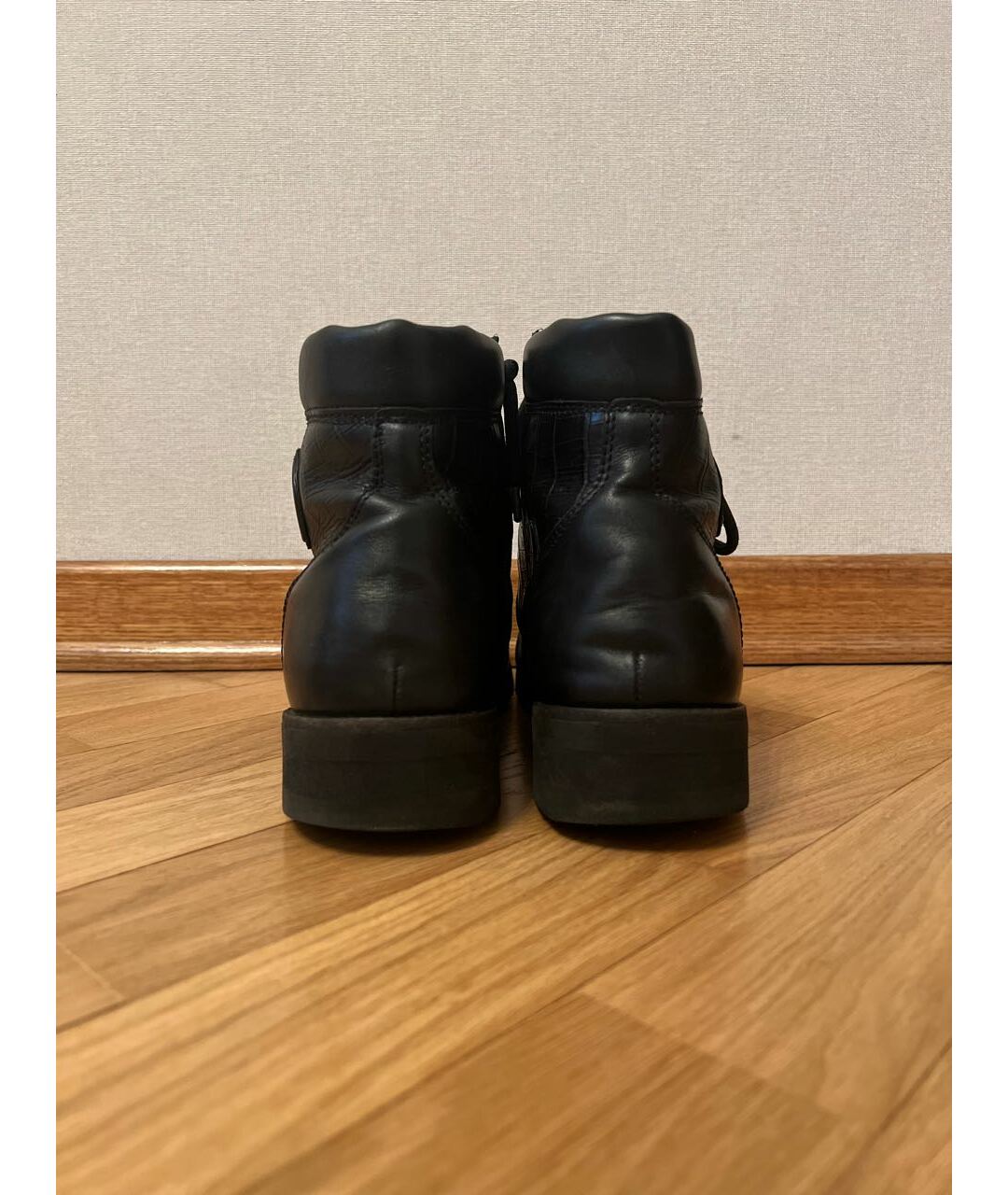 VERSACE COLLECTION Черные кожаные высокие ботинки, фото 4