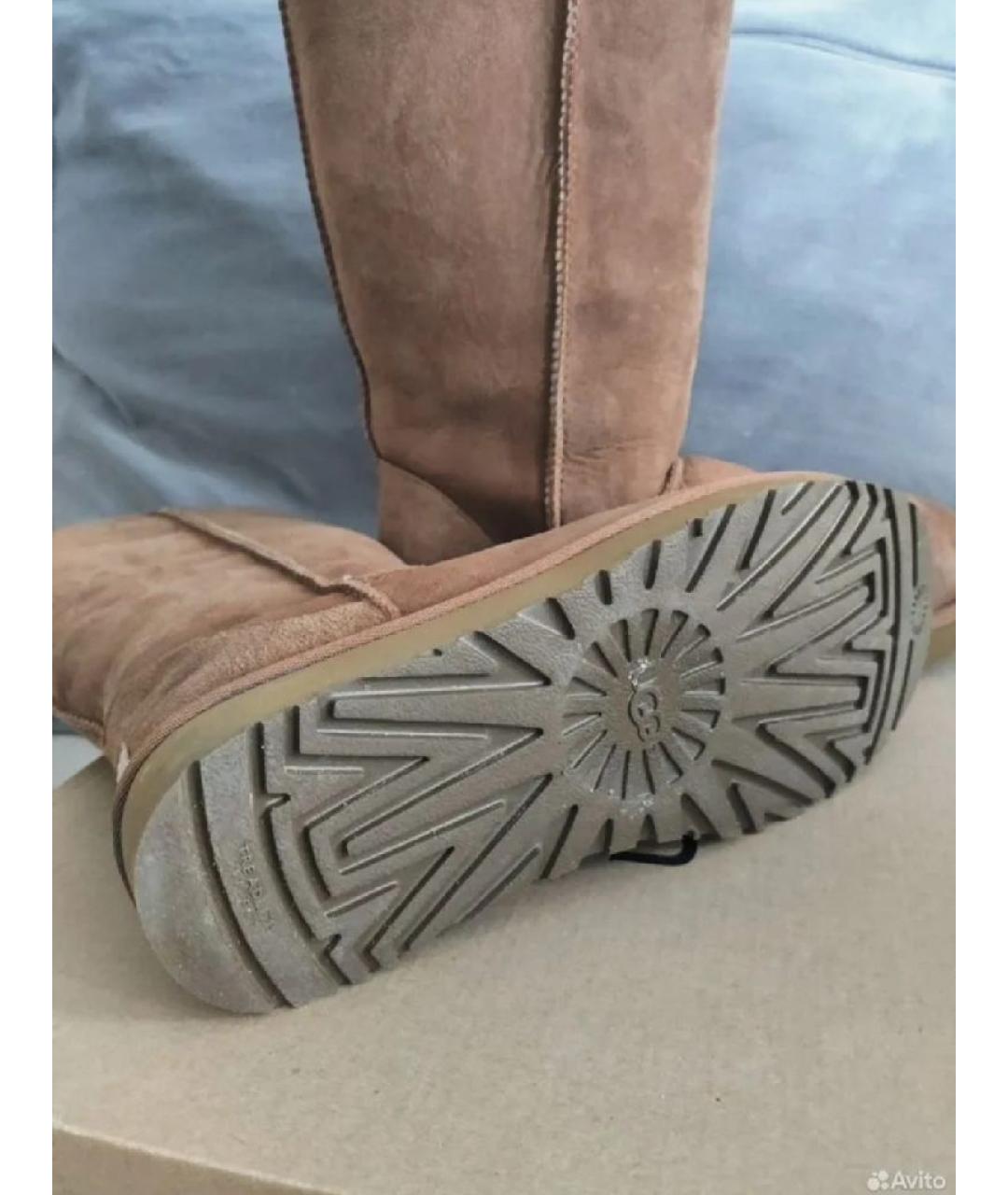 UGG AUSTRALIA Коричневые замшевые сапоги, фото 5