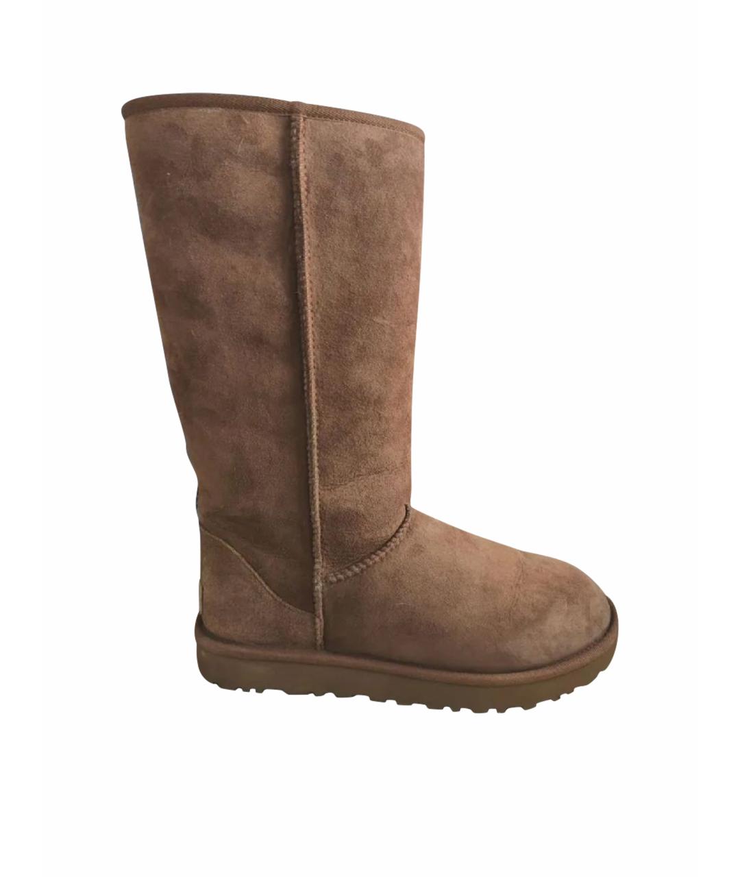 UGG AUSTRALIA Коричневые замшевые сапоги, фото 1