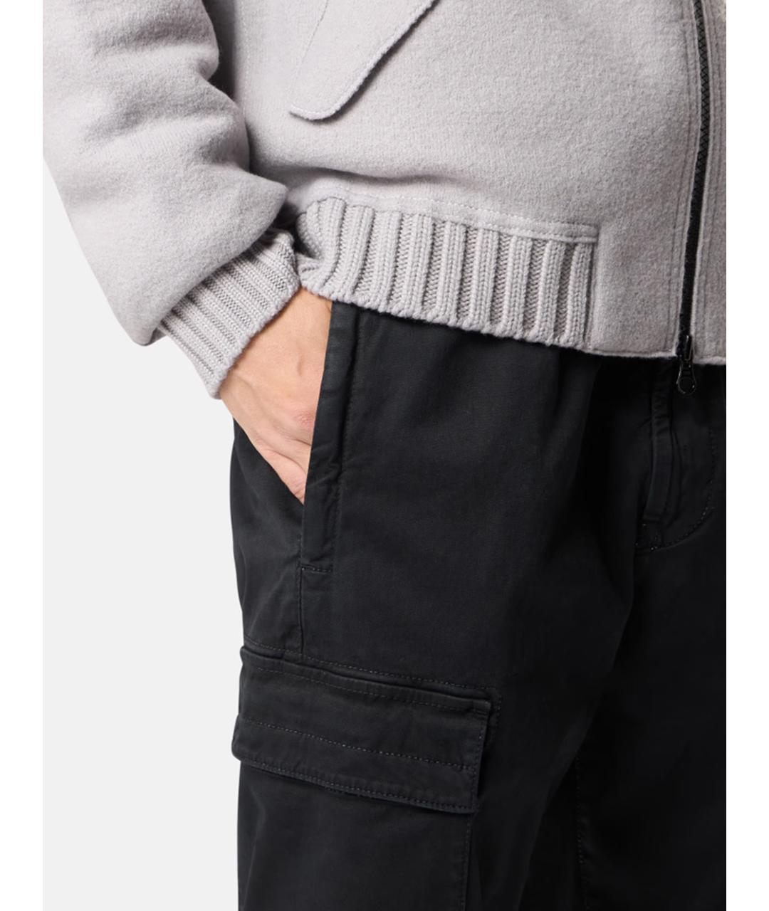 STONE ISLAND Черные хлопковые повседневные брюки, фото 4