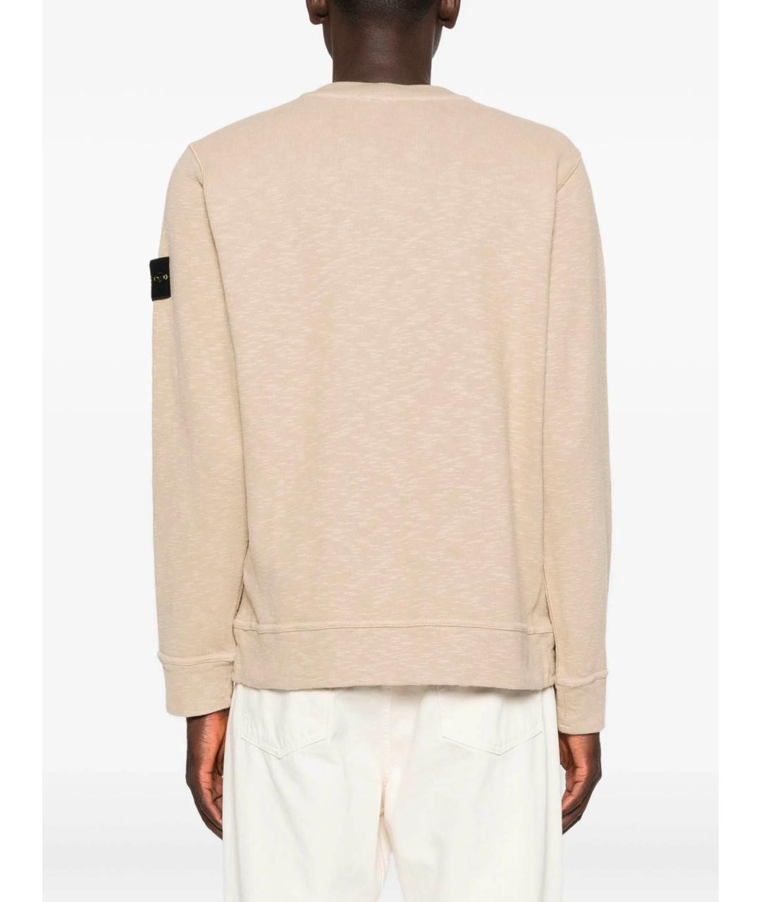 STONE ISLAND Бежевый хлопковый джемпер / свитер, фото 4