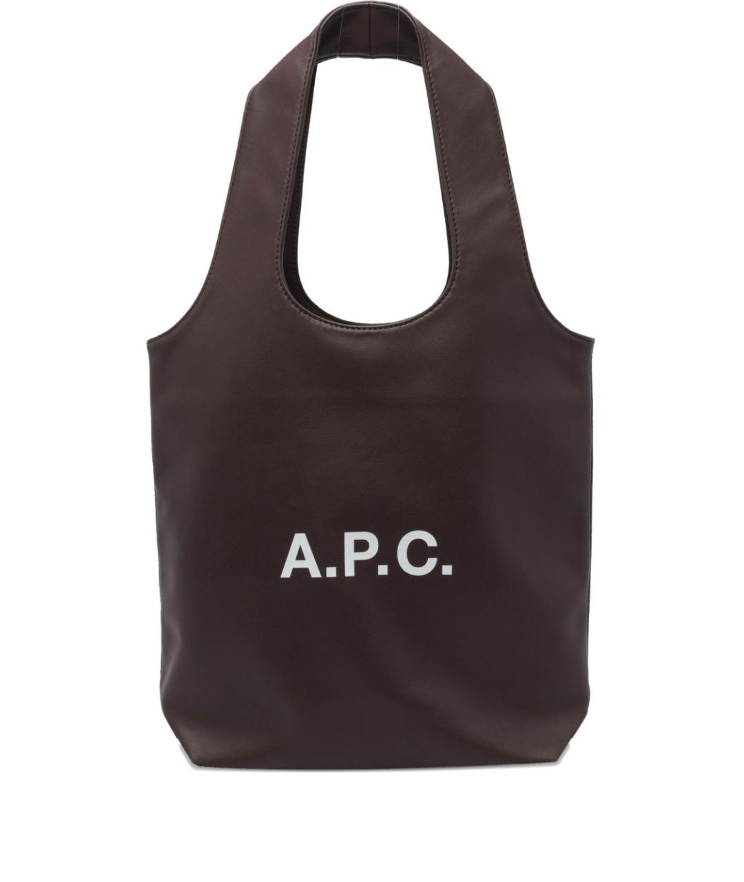 A.P.C. Коричневая сумка тоут из искусственной кожи, фото 1