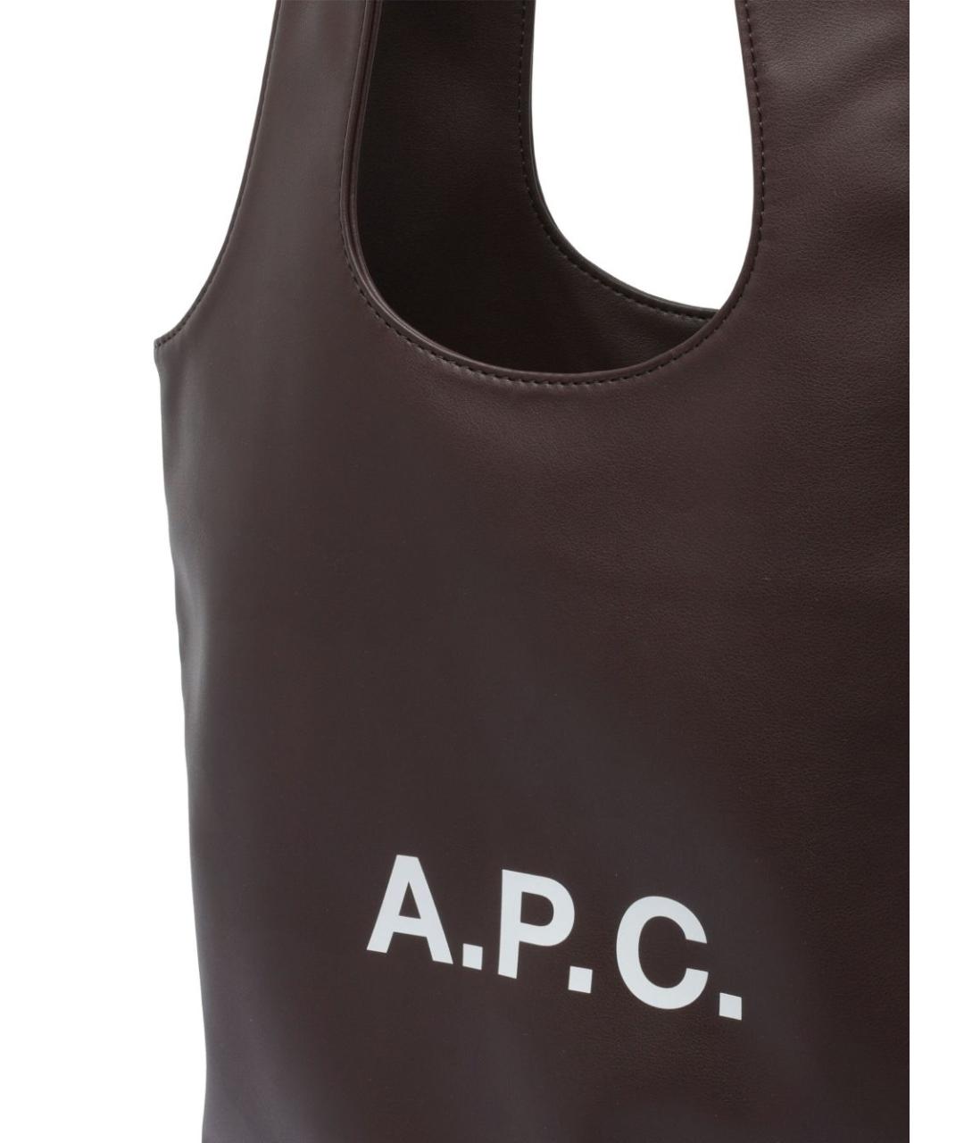 A.P.C. Коричневая сумка тоут из искусственной кожи, фото 4