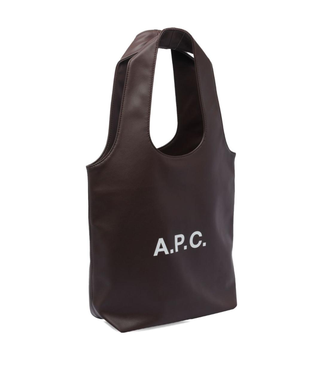 A.P.C. Коричневая сумка тоут из искусственной кожи, фото 3