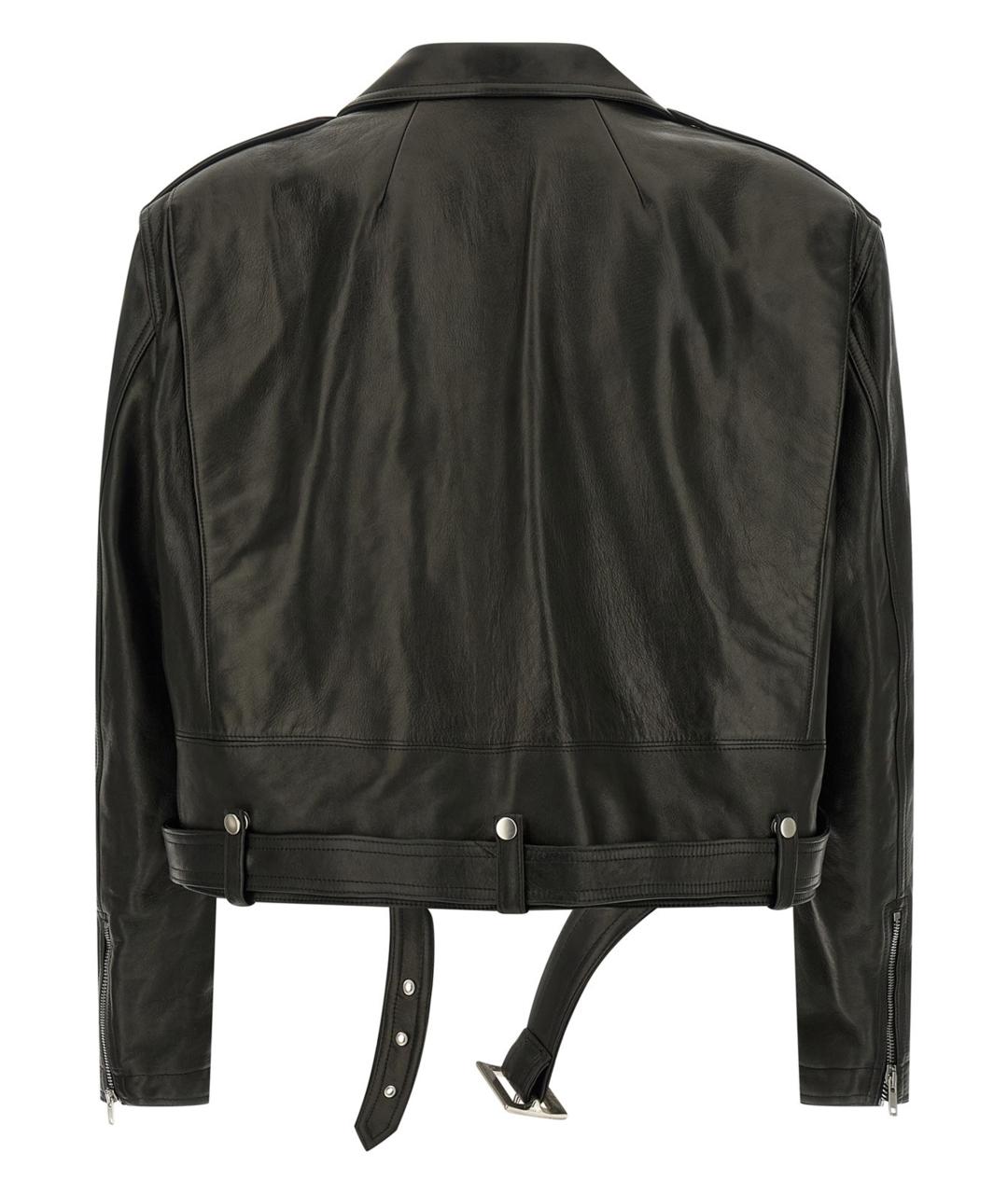 RICK OWENS Черная кожаная куртка, фото 2