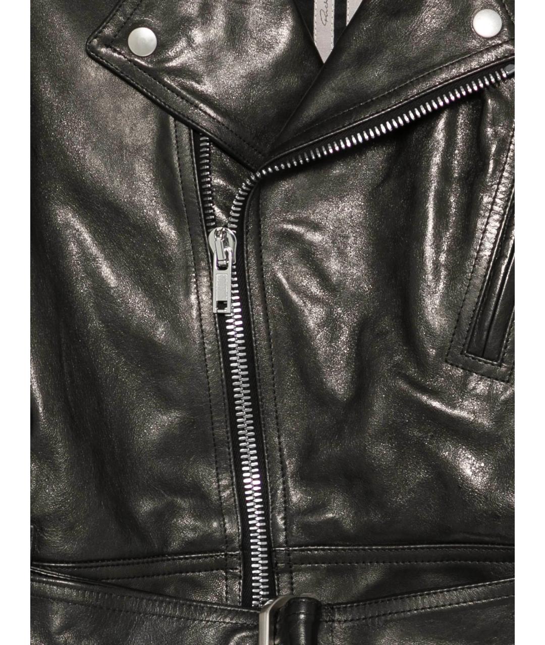 RICK OWENS Черная кожаная куртка, фото 3