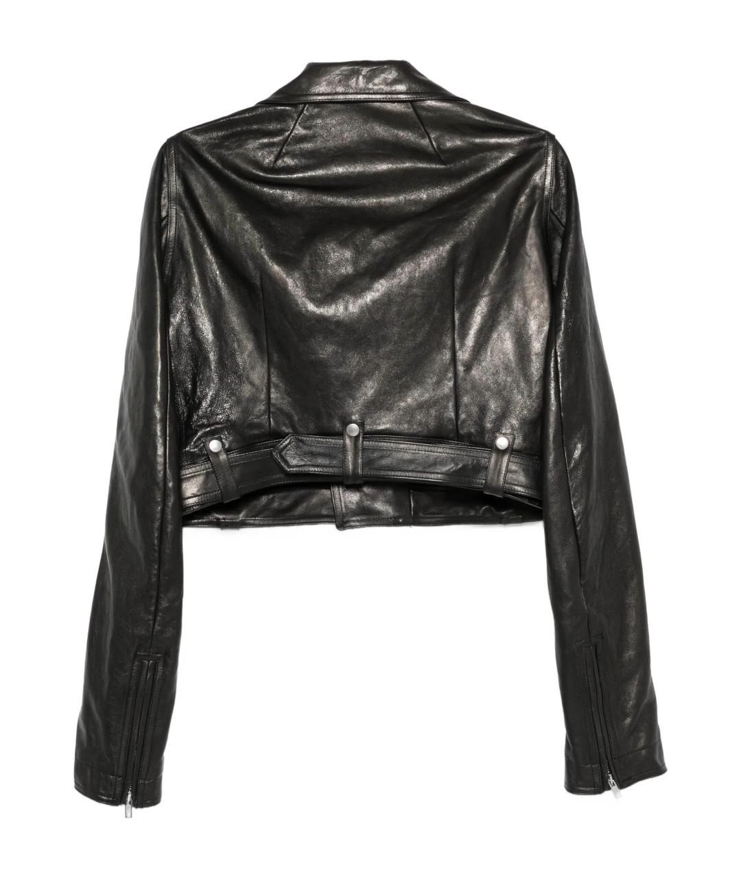 RICK OWENS Черная кожаная куртка, фото 2